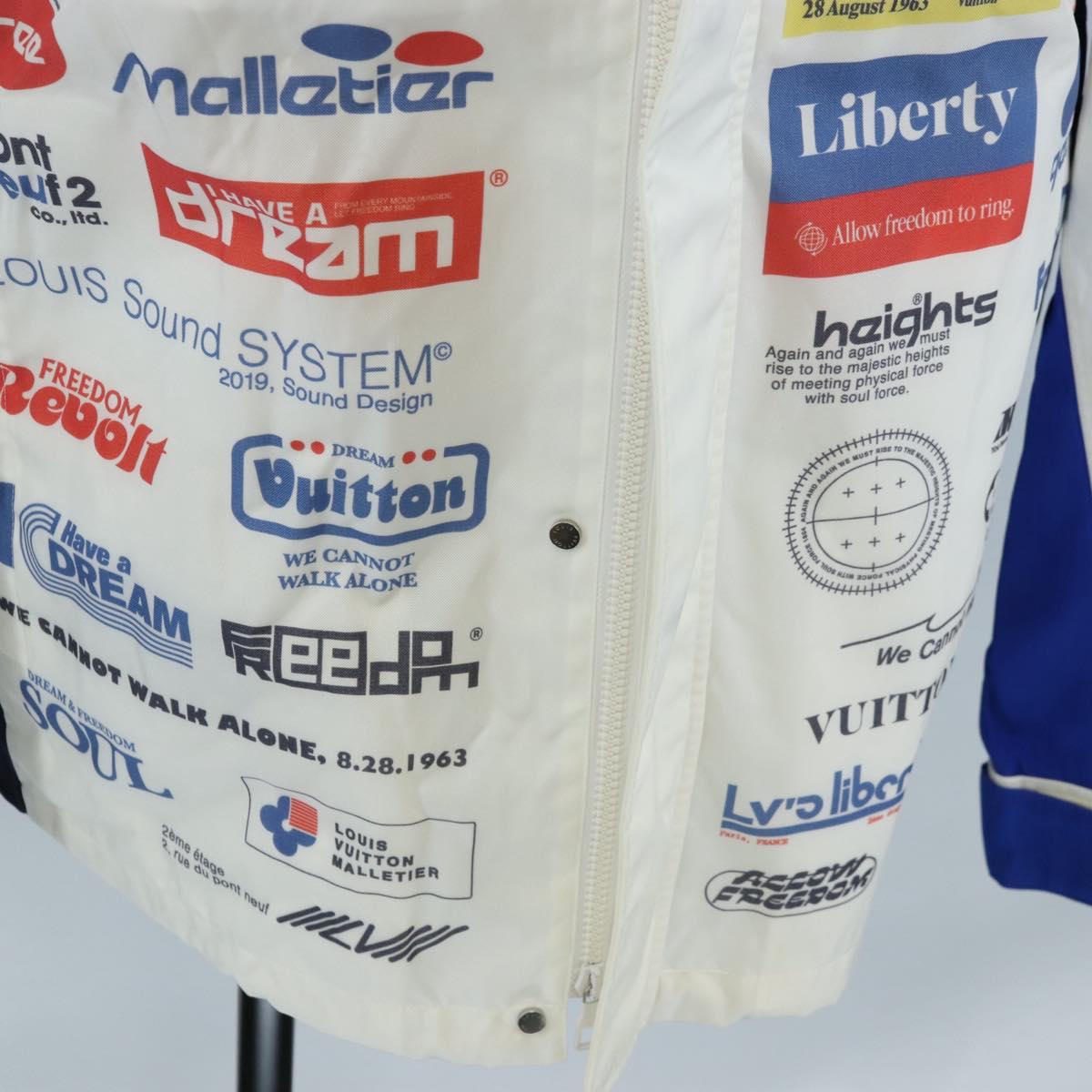 LOUIS VUITTON Multi Logo Jacket Nylon 50 White LV Auth 211477SAM