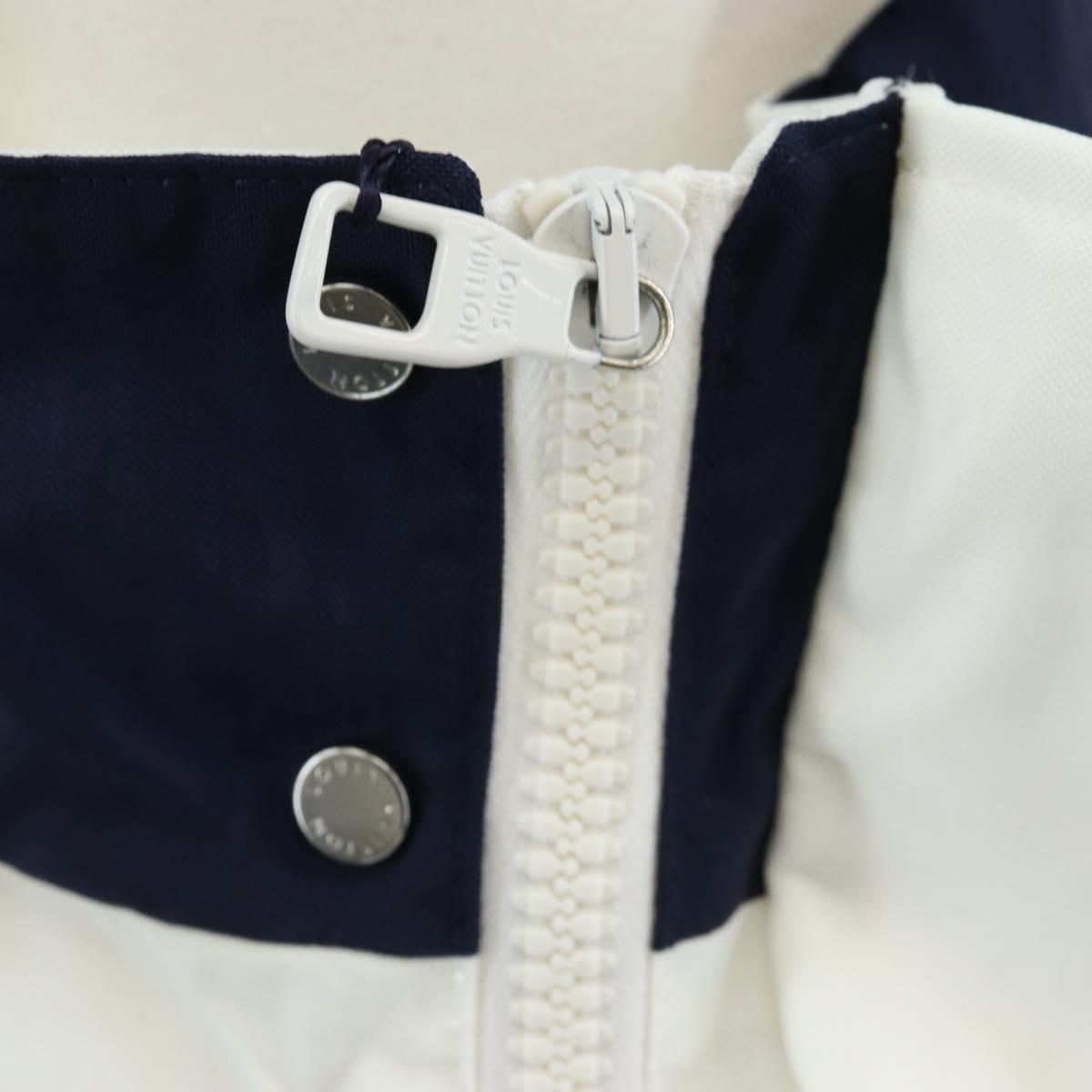 LOUIS VUITTON Multi Logo Jacket Nylon 50 White LV Auth 211477SAM