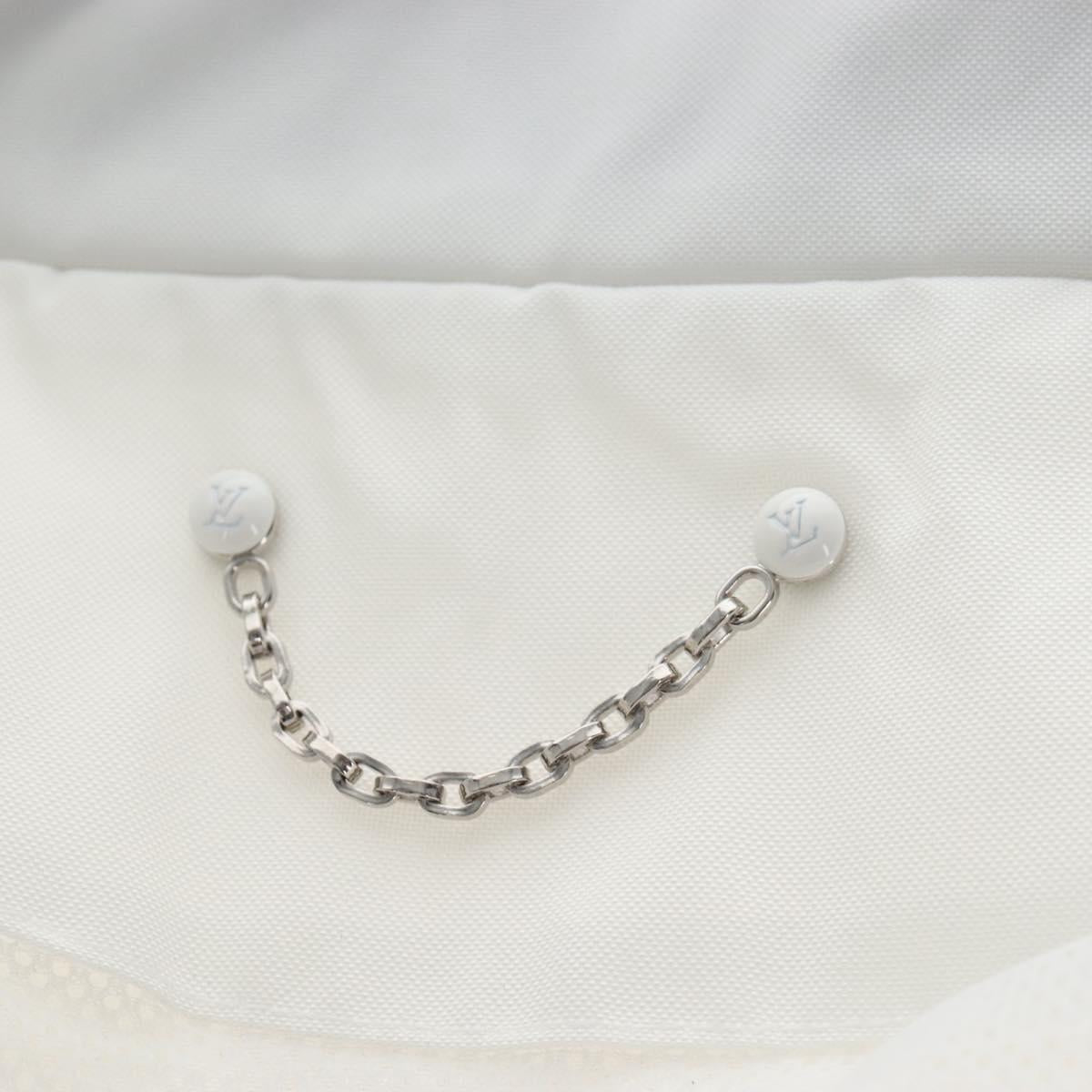 LOUIS VUITTON Multi Logo Jacket Nylon 50 White LV Auth 211477SAM