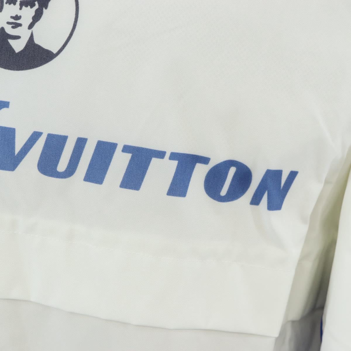 LOUIS VUITTON Multi Logo Jacket Nylon 50 White LV Auth 211477SAM
