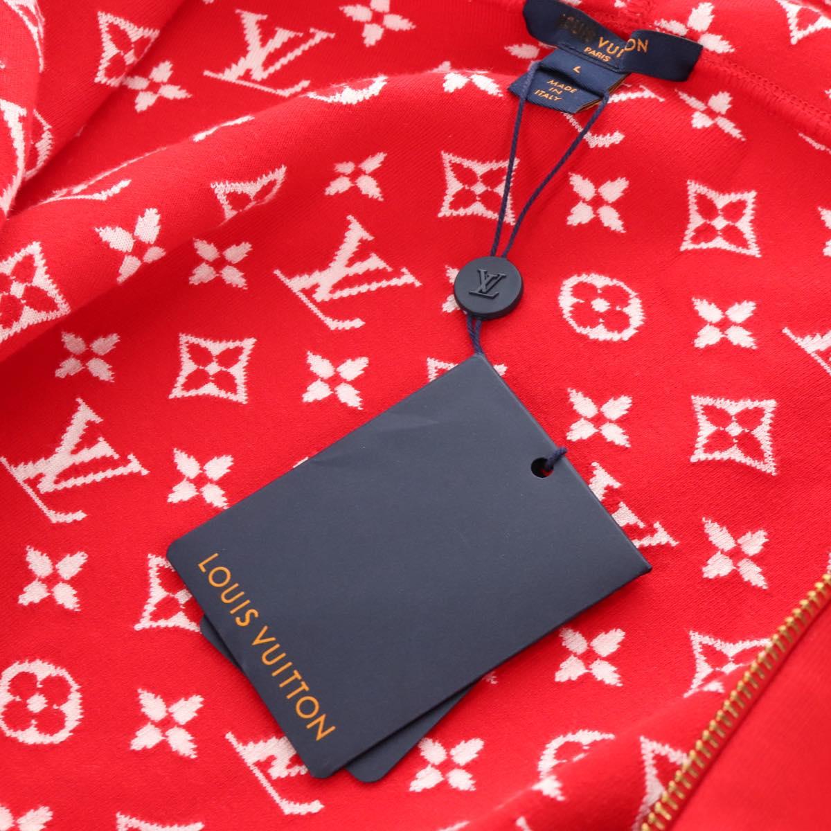LOUIS VUITTON Monogram Jumpsuit Cotton L Red LV Auth 211479SAM