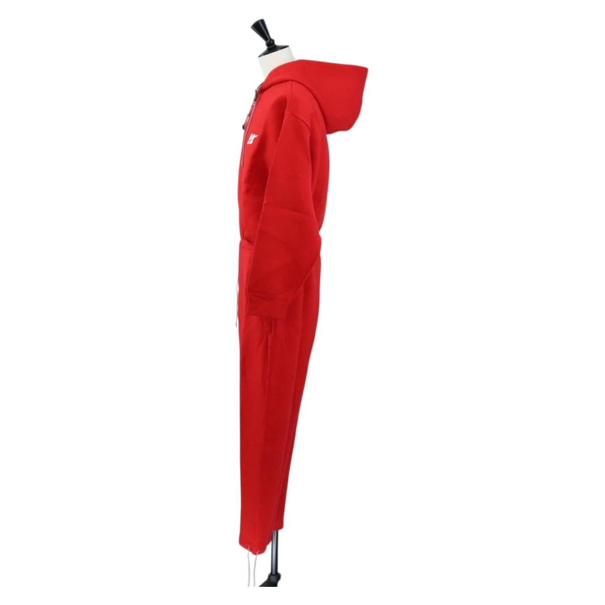 LOUIS VUITTON Monogram Jumpsuit Cotton L Red LV Auth 211479SAM