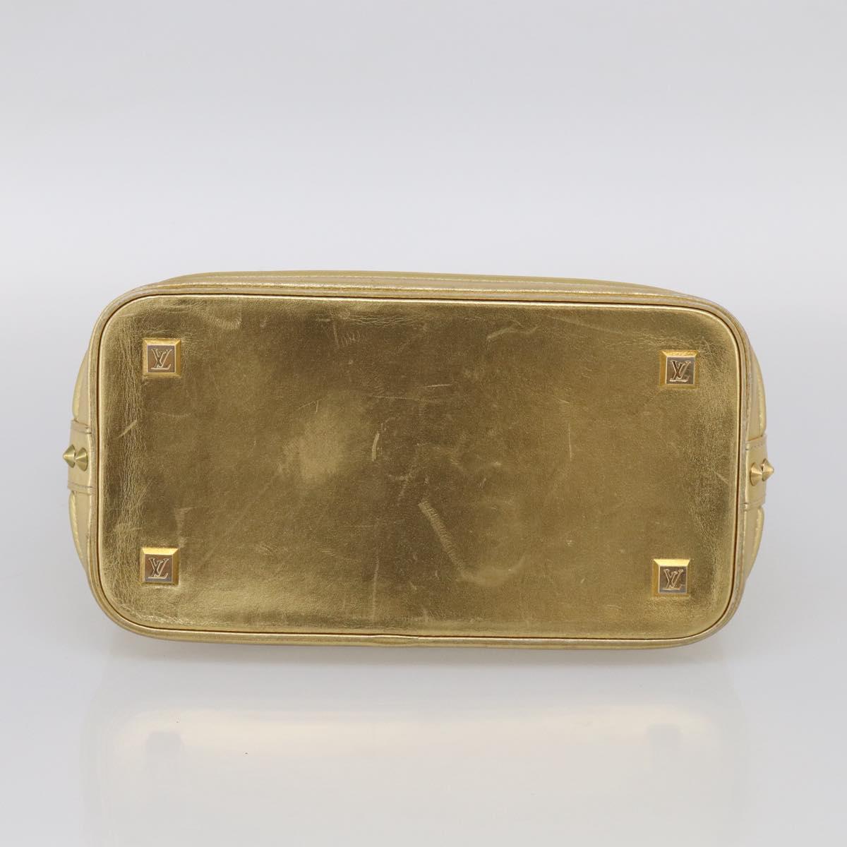 LOUIS VUITTON Suhari Lockit Hand Bag Leather Gold M95433 LV Auth 211489A
