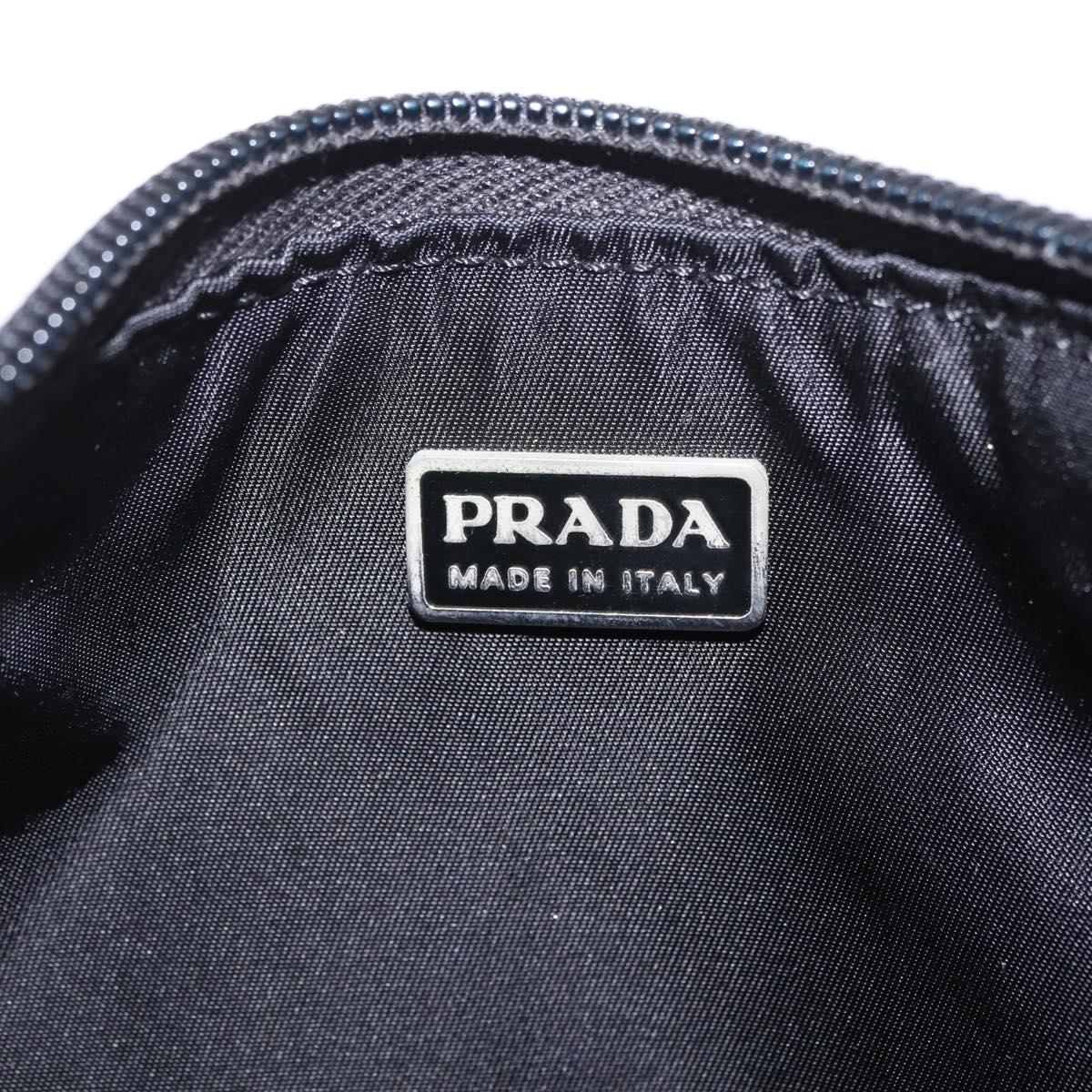 PRADA Accessory Pouch Nylon Black Silver Auth 211493A