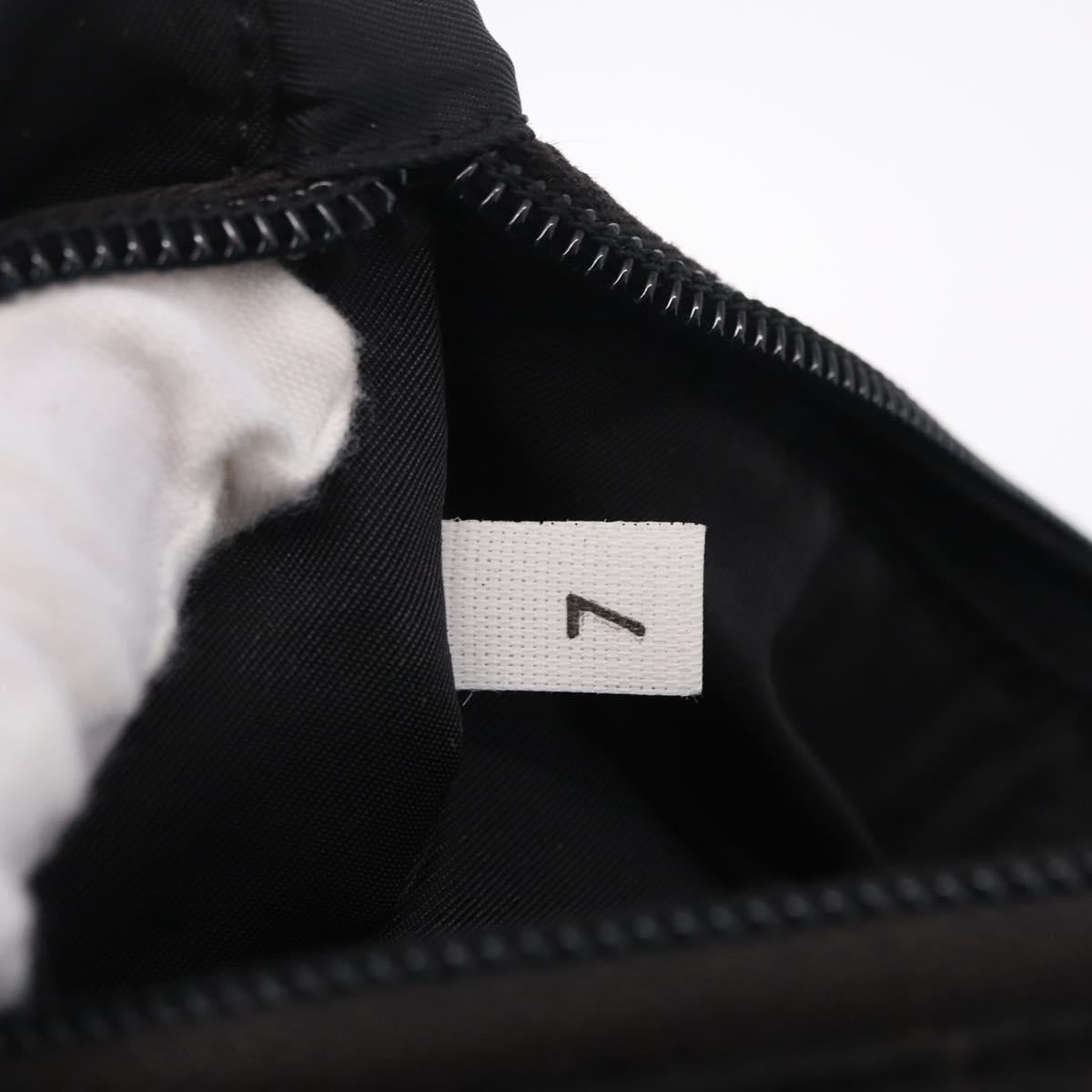 PRADA Accessory Pouch Nylon Black Silver Auth 211493A