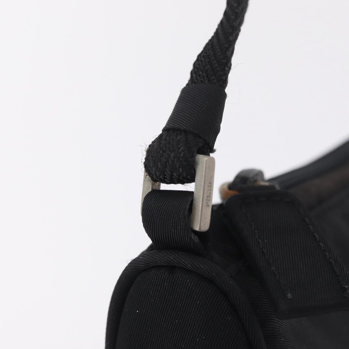 PRADA Accessory Pouch Nylon Black Silver Auth 211493A