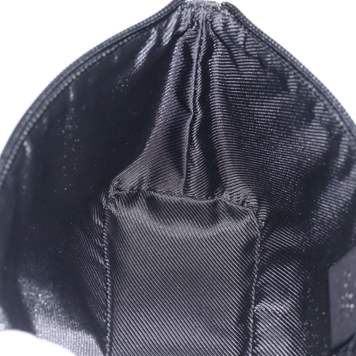 GUCCI GG Canvas Accessory Pouch Black Silver 07198 Auth 211499V