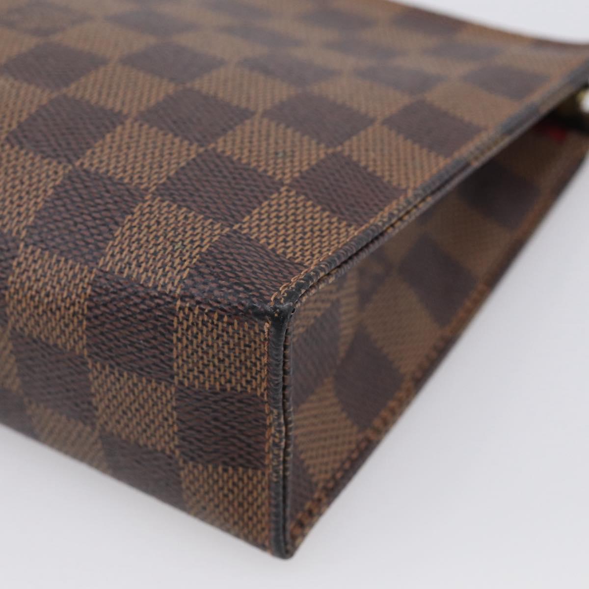 LOUIS VUITTON Damier Ebene Poche Toilette 19 Pouch N47544 LV Auth 211504V