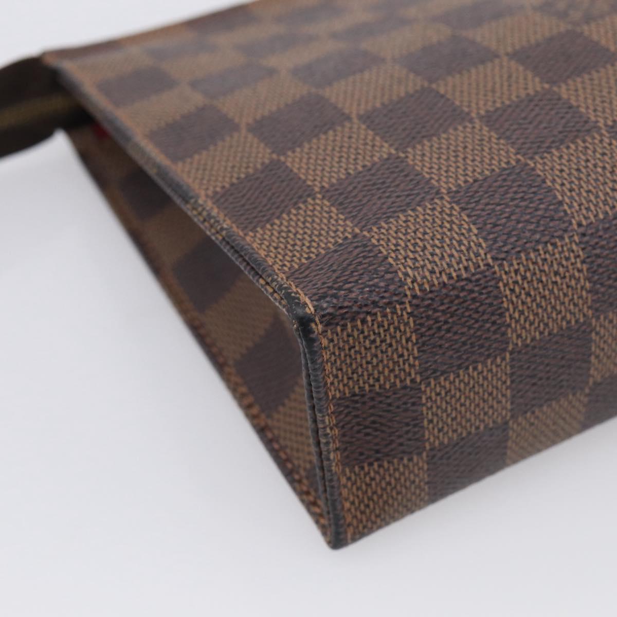 LOUIS VUITTON Damier Ebene Poche Toilette 19 Pouch N47544 LV Auth 211504V