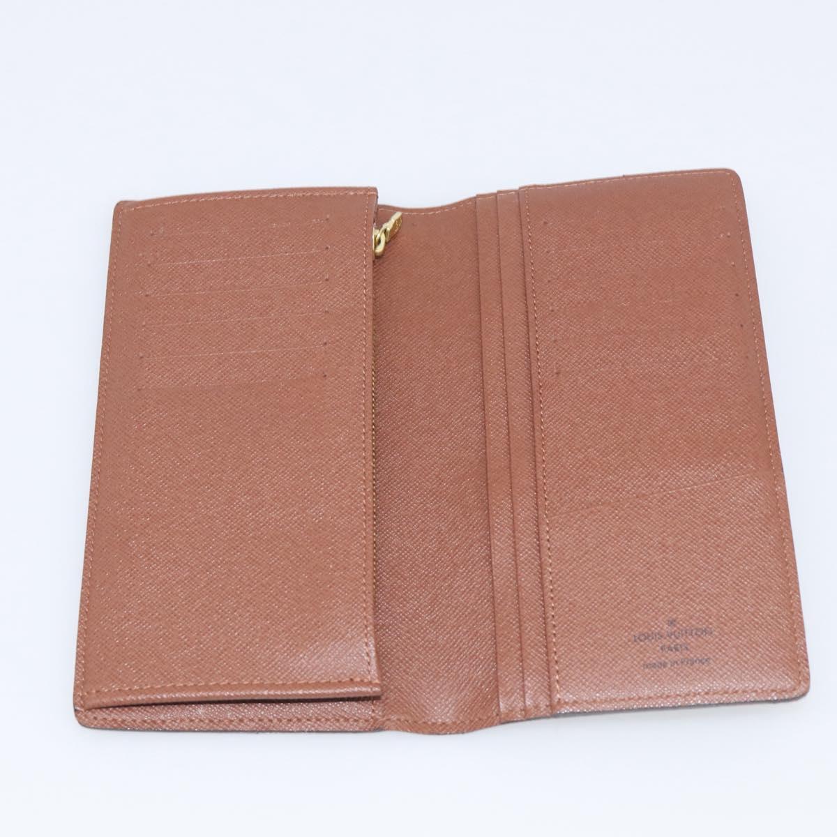 LOUIS VUITTON Monogram Portefeuille Brazza Long Wallet M66540 LV Auth 211505A