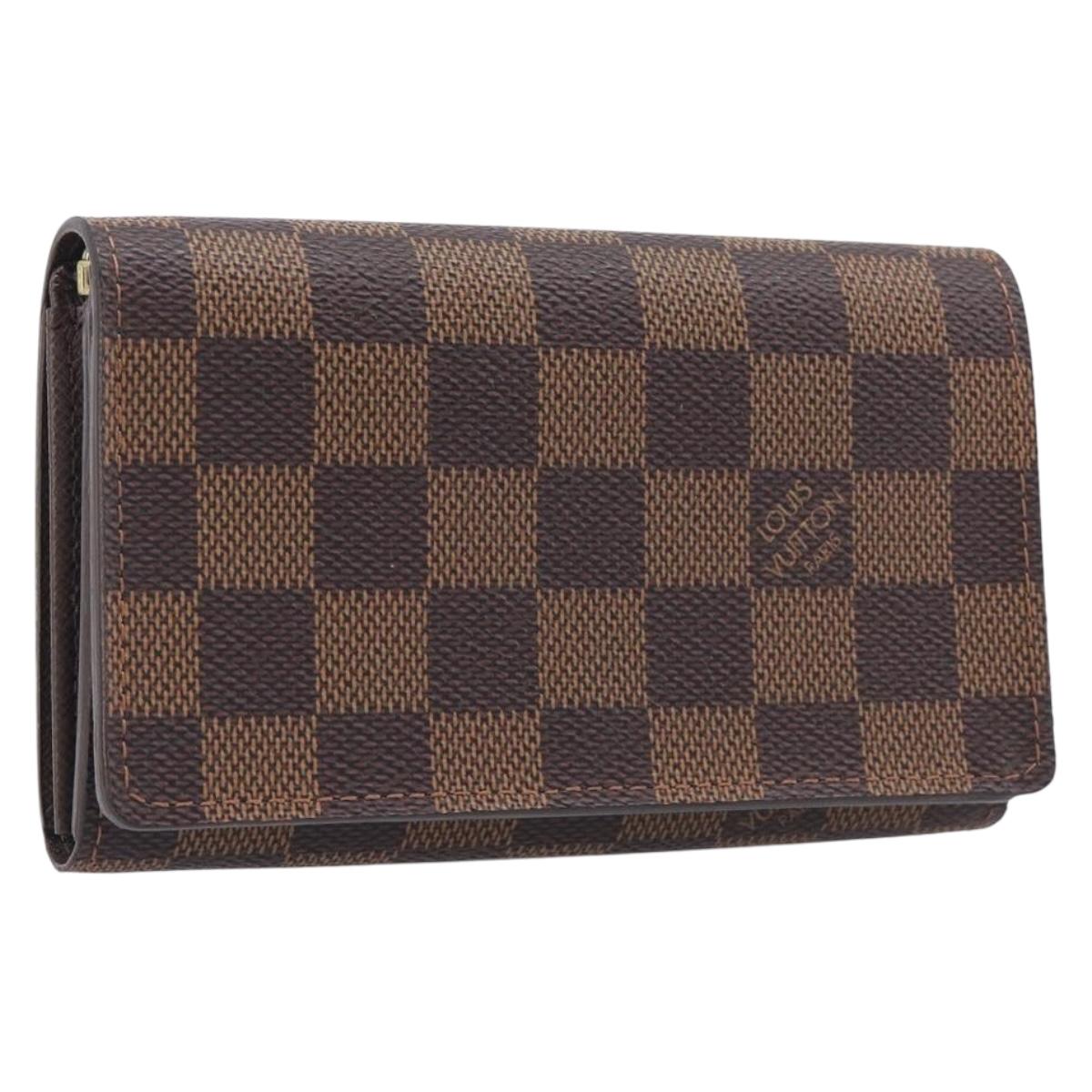 LOUIS VUITTON Damier Ebene Portefeuille Tresor Wallet N61736 LV Auth 211506V
