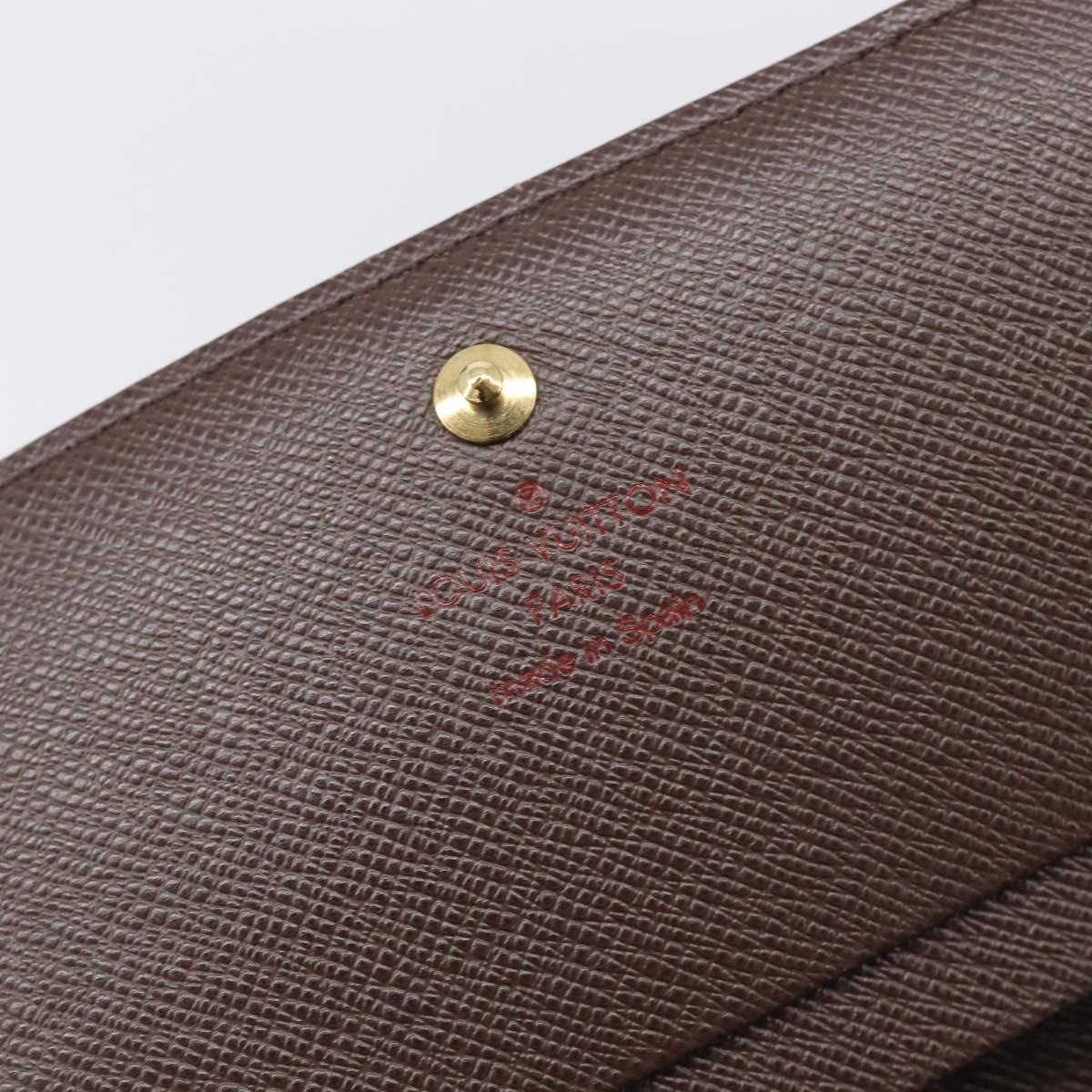 LOUIS VUITTON Damier Ebene Portefeuille Tresor Wallet N61736 LV Auth 211506V