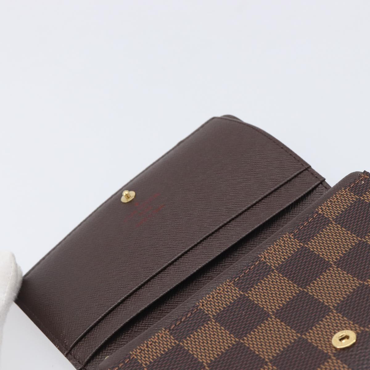 LOUIS VUITTON Damier Ebene Portefeuille Tresor Wallet N61736 LV Auth 211506V