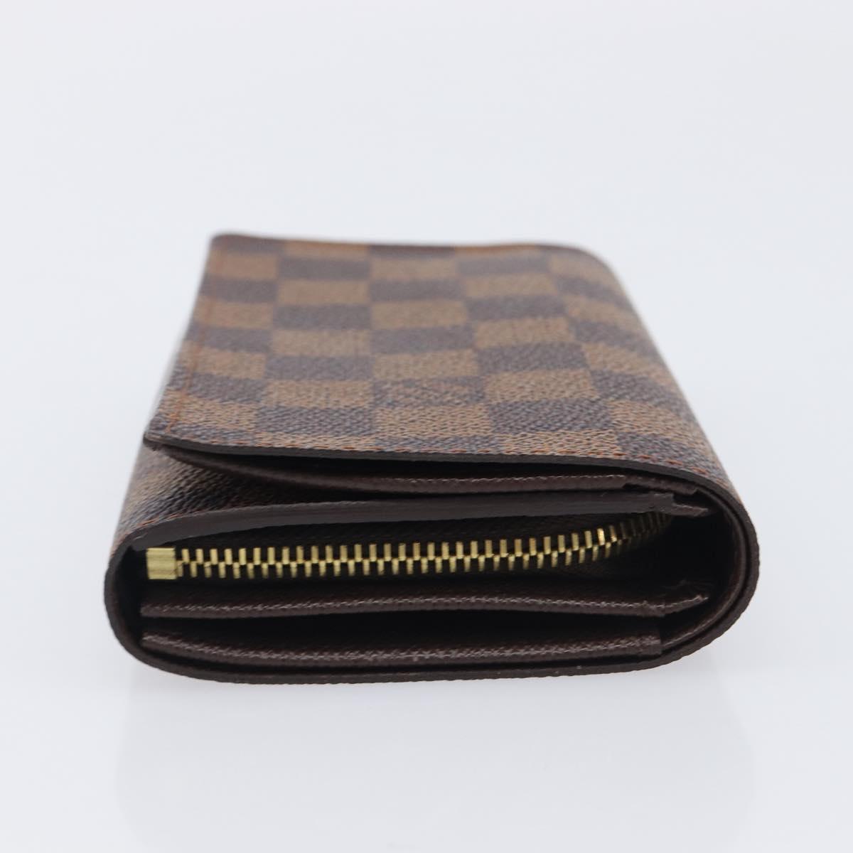 LOUIS VUITTON Damier Ebene Portefeuille Tresor Wallet N61736 LV Auth 211506V