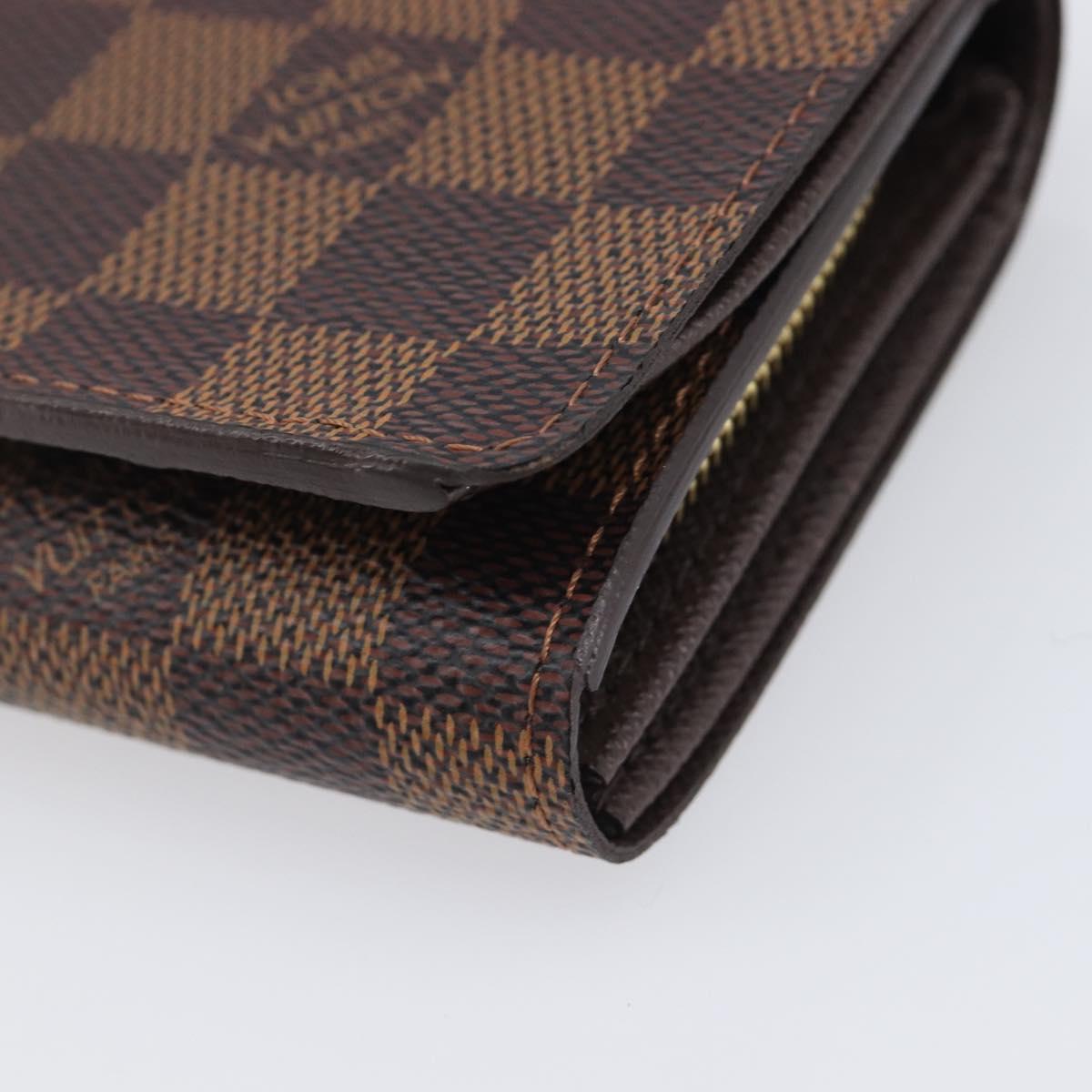 LOUIS VUITTON Damier Ebene Portefeuille Tresor Wallet N61736 LV Auth 211506V