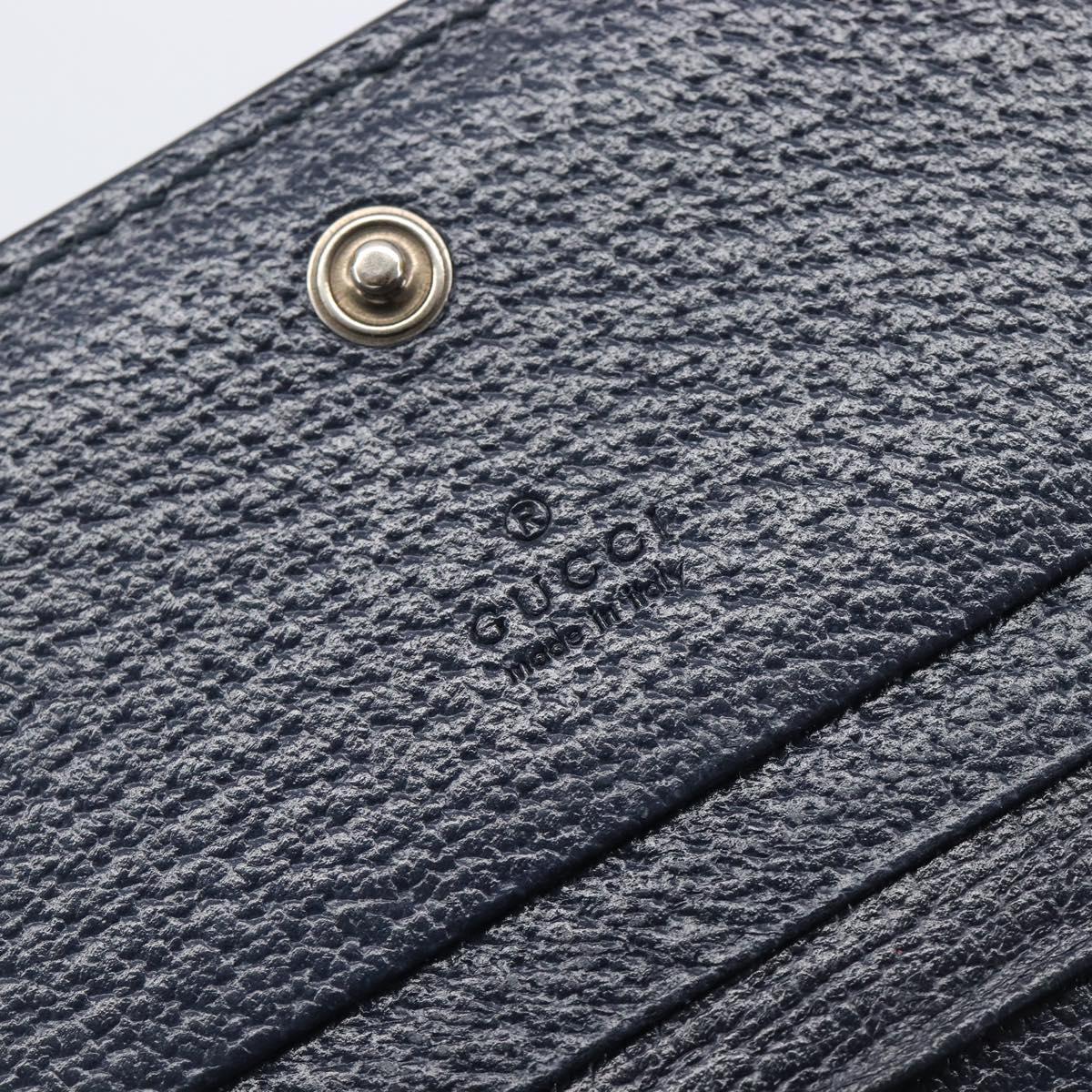 GUCCI GG Supreme Ophidia Sherry Line Wallet PVC Navy Silver 523155 Auth 211508V