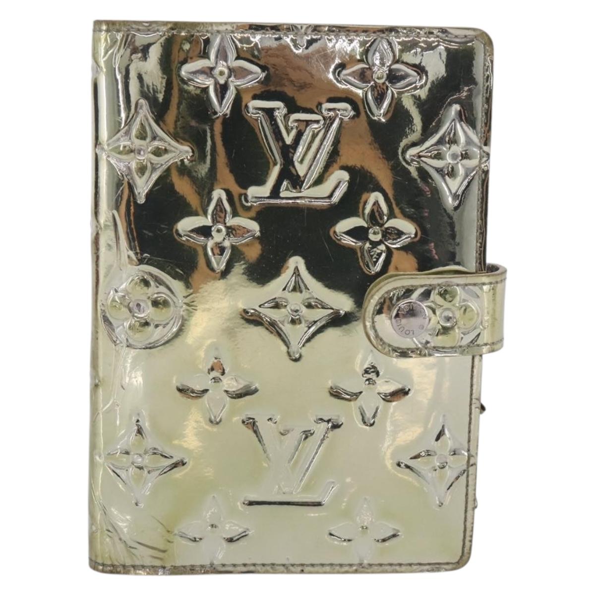 LOUIS VUITTON Monogram Miroir Agenda PM Day Cover Argent R20963 LV Auth 211509A