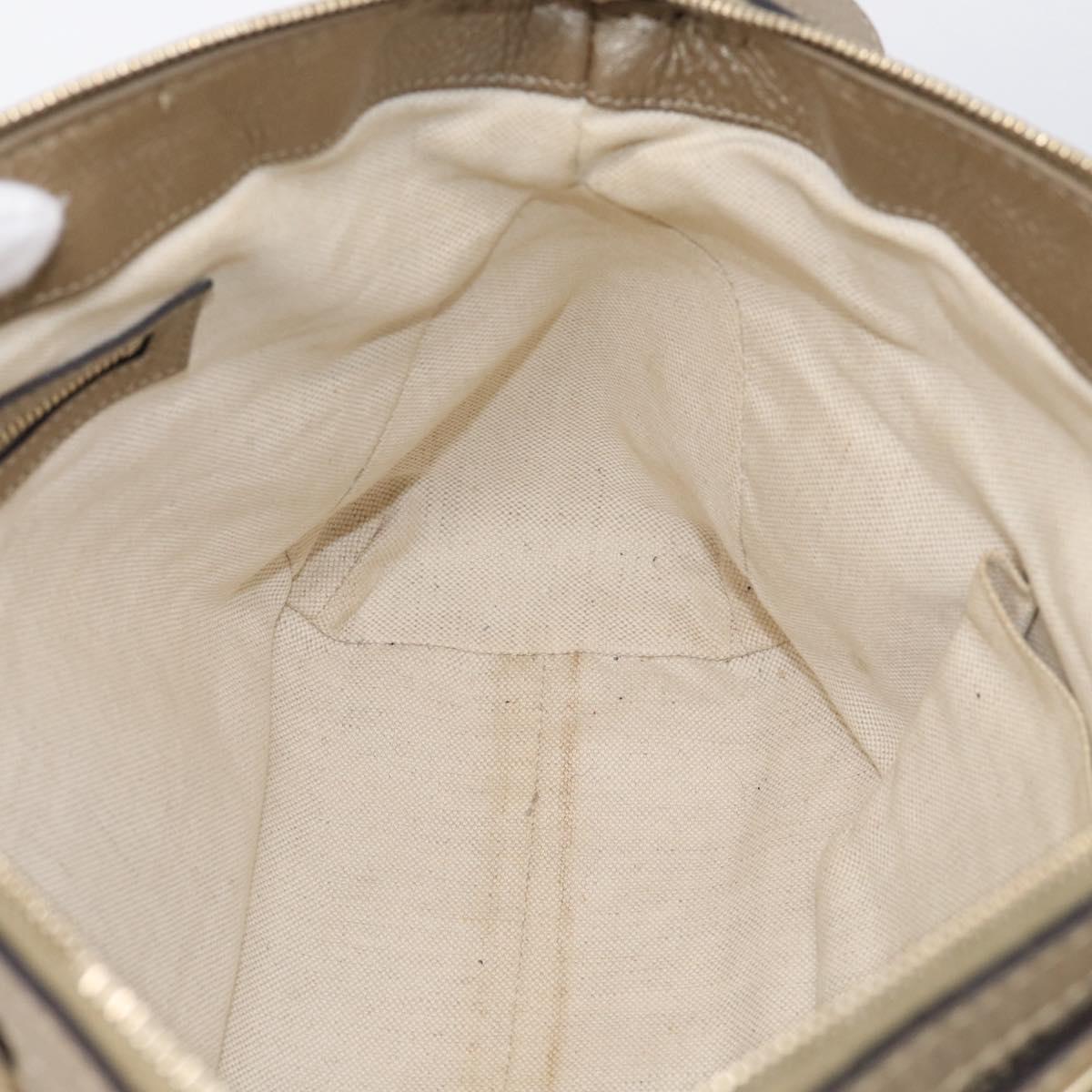 GUCCI GG Canvas Bamboo Hand Bag 2way Beige Gold 282300 Auth 211513V