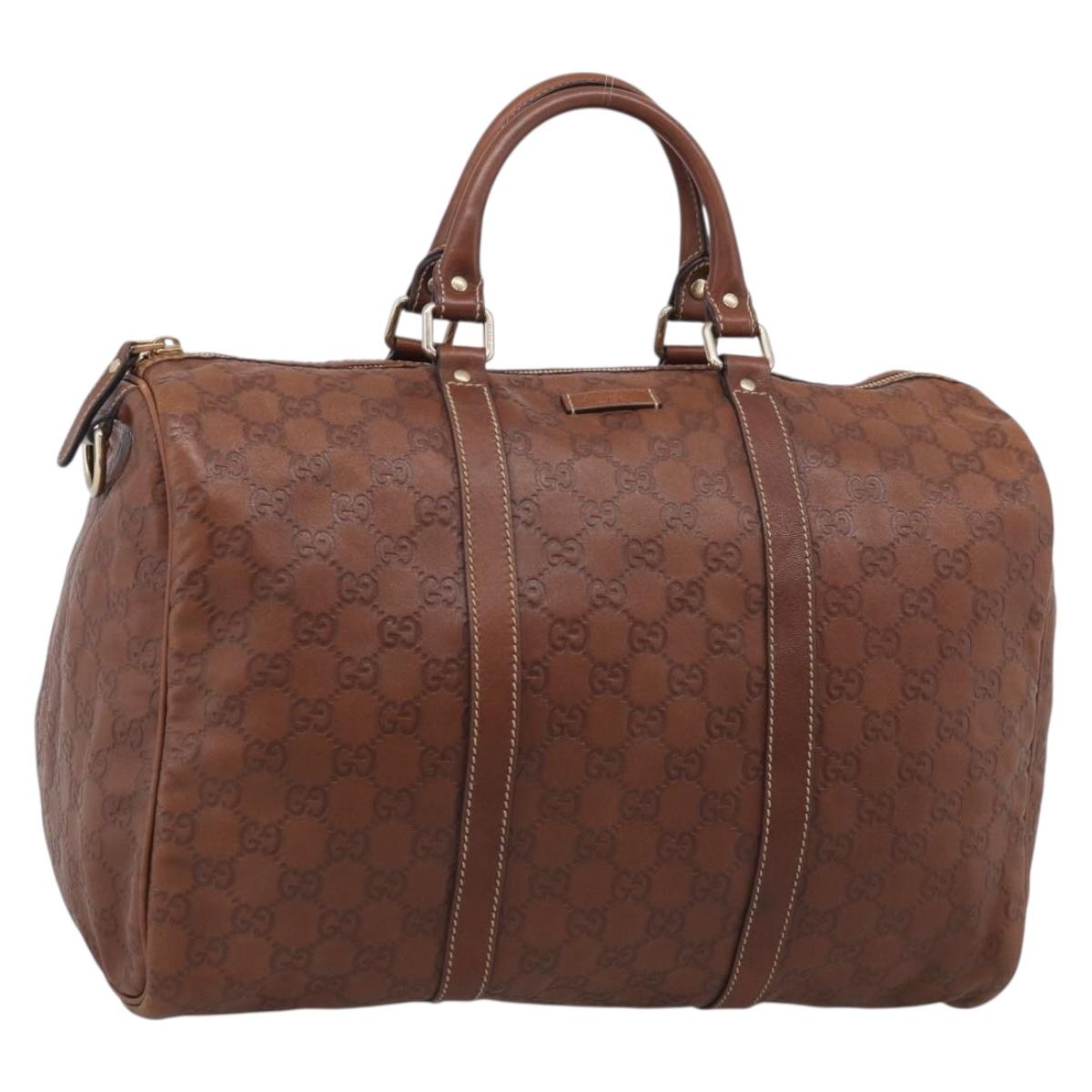 GUCCI GuccissimaGG Boston Bag Leather Brown Gold Tone 193602 Auth 211539V