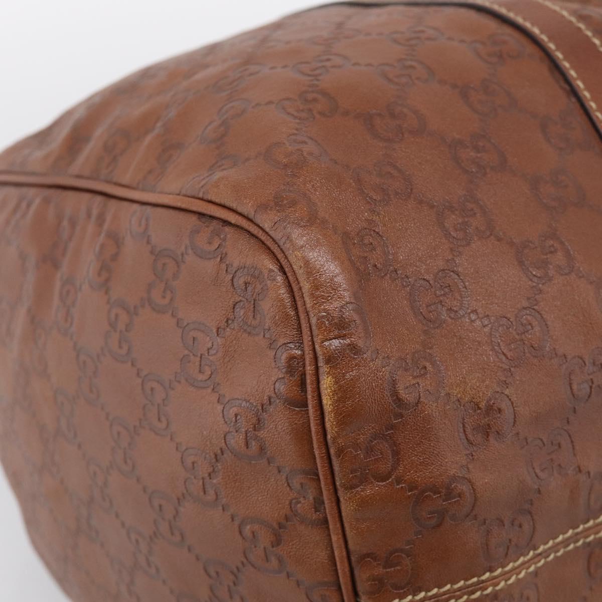 GUCCI GuccissimaGG Boston Bag Leather Brown Gold Tone 193602 Auth 211539V