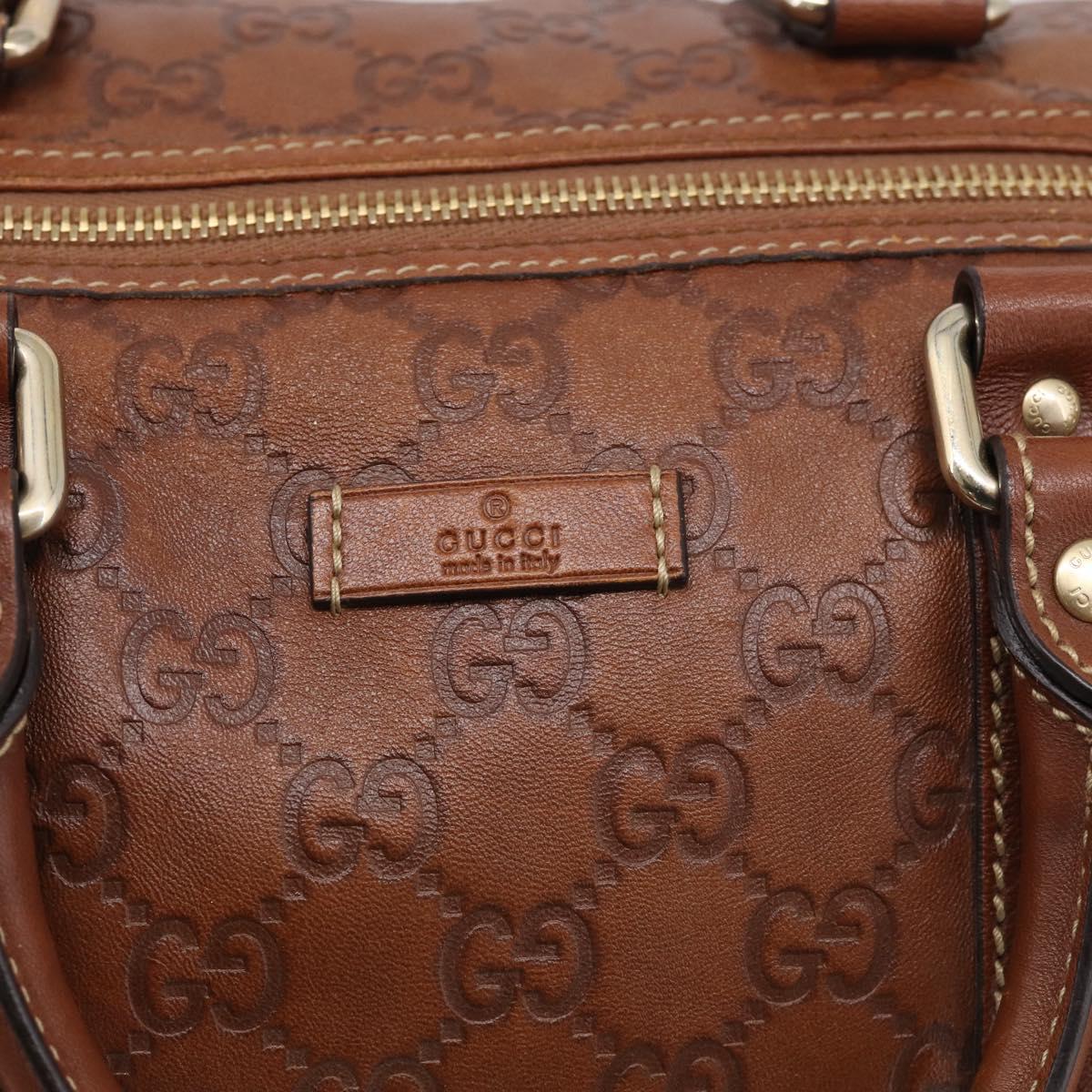 GUCCI GuccissimaGG Boston Bag Leather Brown Gold Tone 193602 Auth 211539V