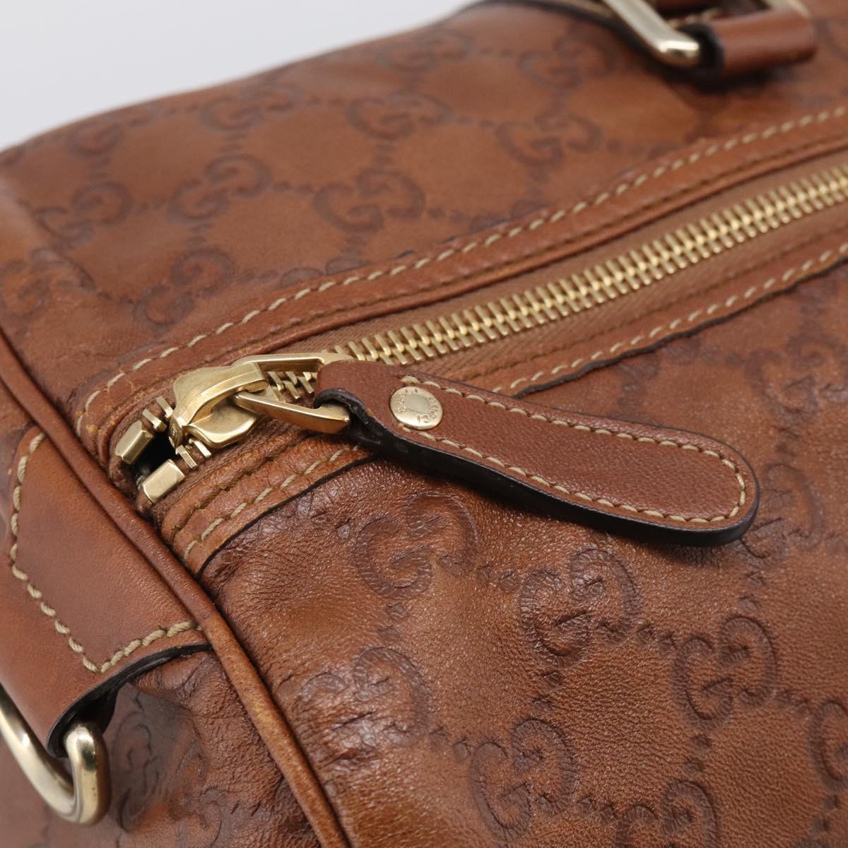 GUCCI GuccissimaGG Boston Bag Leather Brown Gold Tone 193602 Auth 211539V