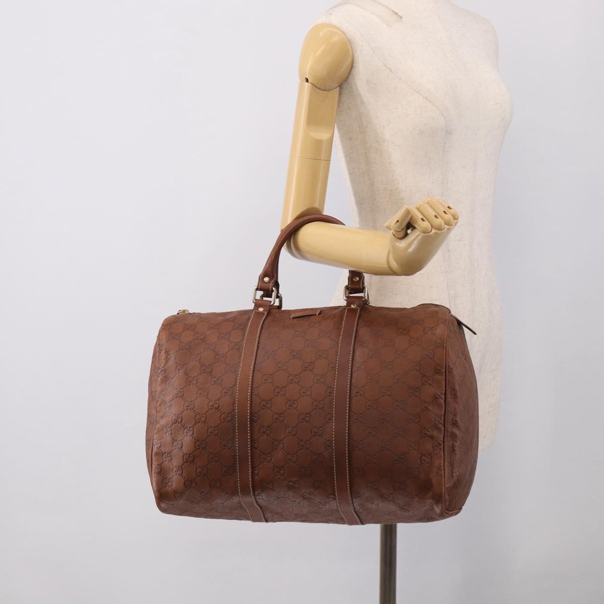 GUCCI GuccissimaGG Boston Bag Leather Brown Gold Tone 193602 Auth 211539V