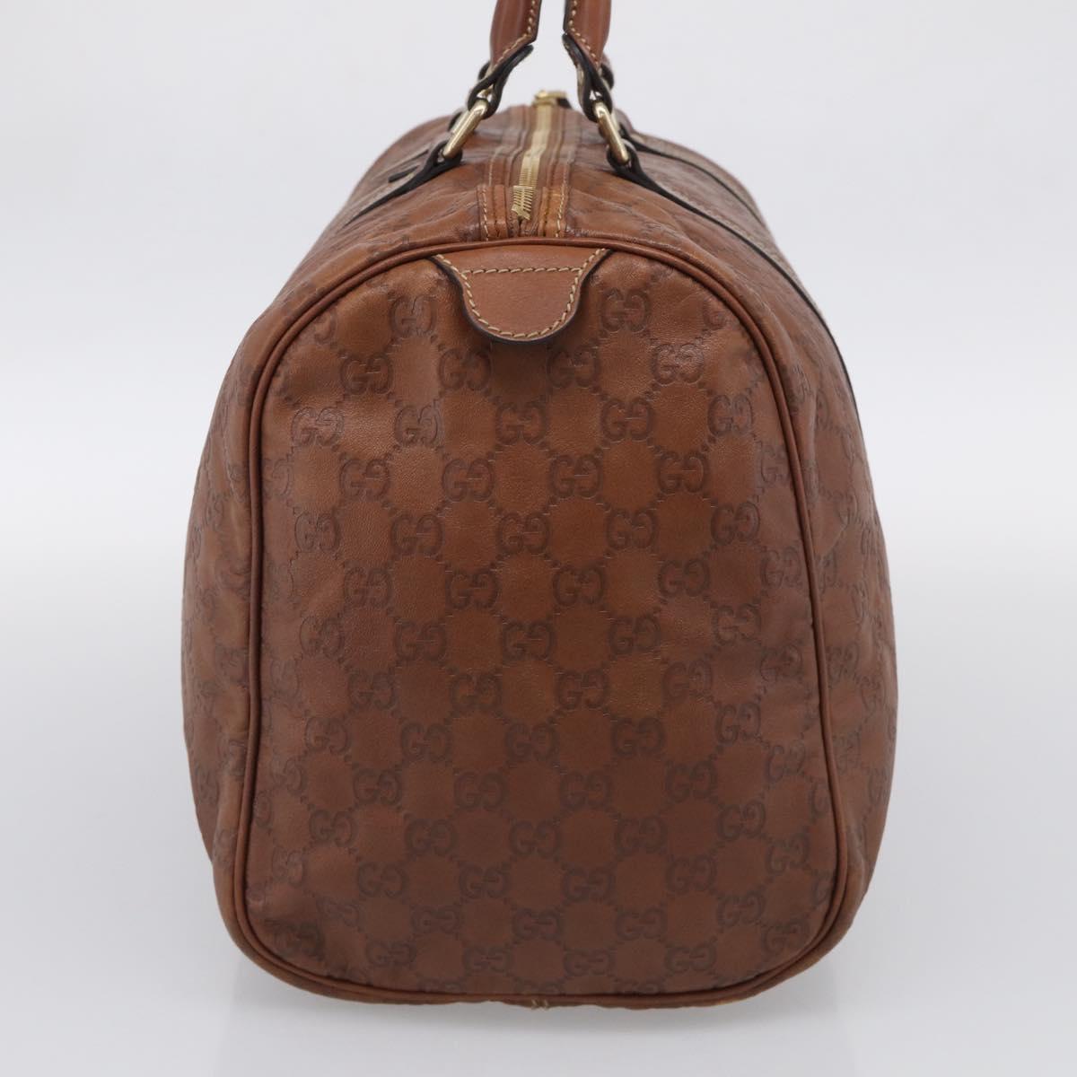 GUCCI GuccissimaGG Boston Bag Leather Brown Gold Tone 193602 Auth 211539V