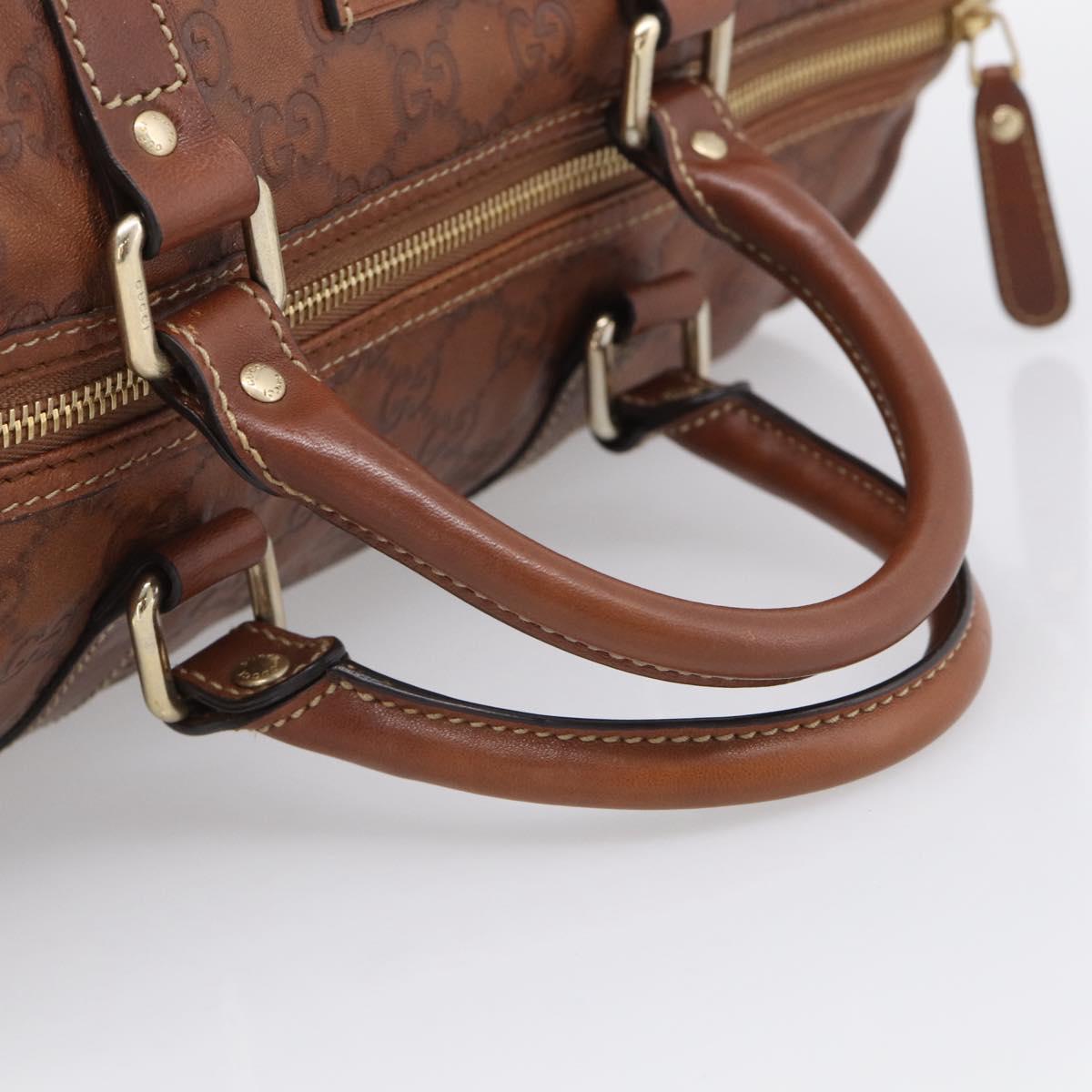 GUCCI GuccissimaGG Boston Bag Leather Brown Gold Tone 193602 Auth 211539V