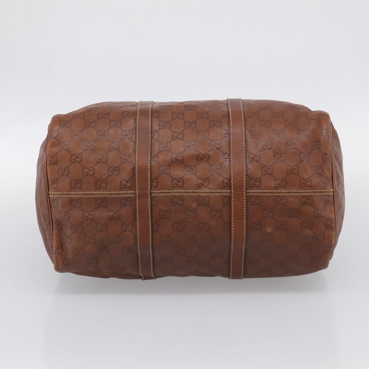 GUCCI GuccissimaGG Boston Bag Leather Brown Gold Tone 193602 Auth 211539V