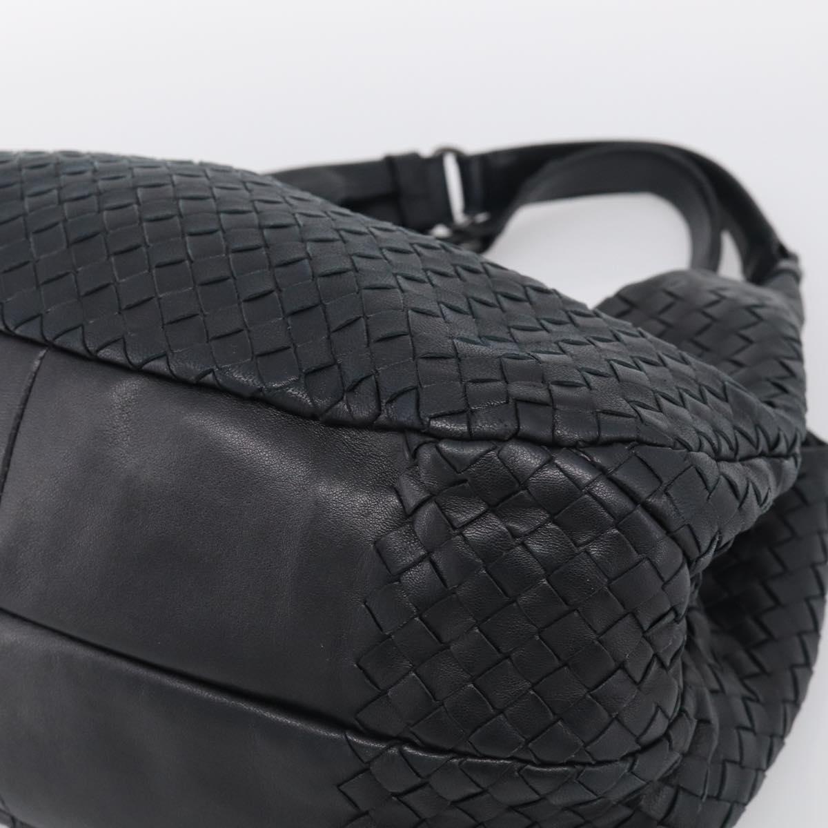 Bottega Veneta INTRECCIATO Hobo Shoulder Bag Leather Black Auth 211546V