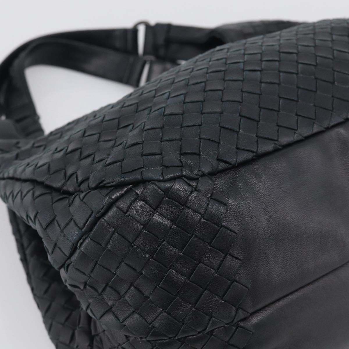 Bottega Veneta INTRECCIATO Hobo Shoulder Bag Leather Black Auth 211546V