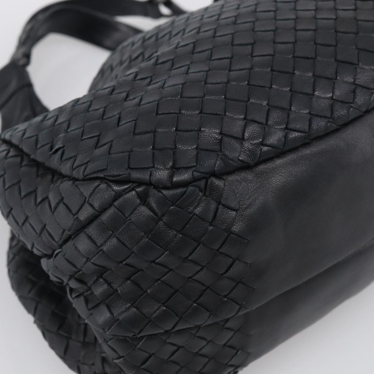 Bottega Veneta INTRECCIATO Hobo Shoulder Bag Leather Black Auth 211546V