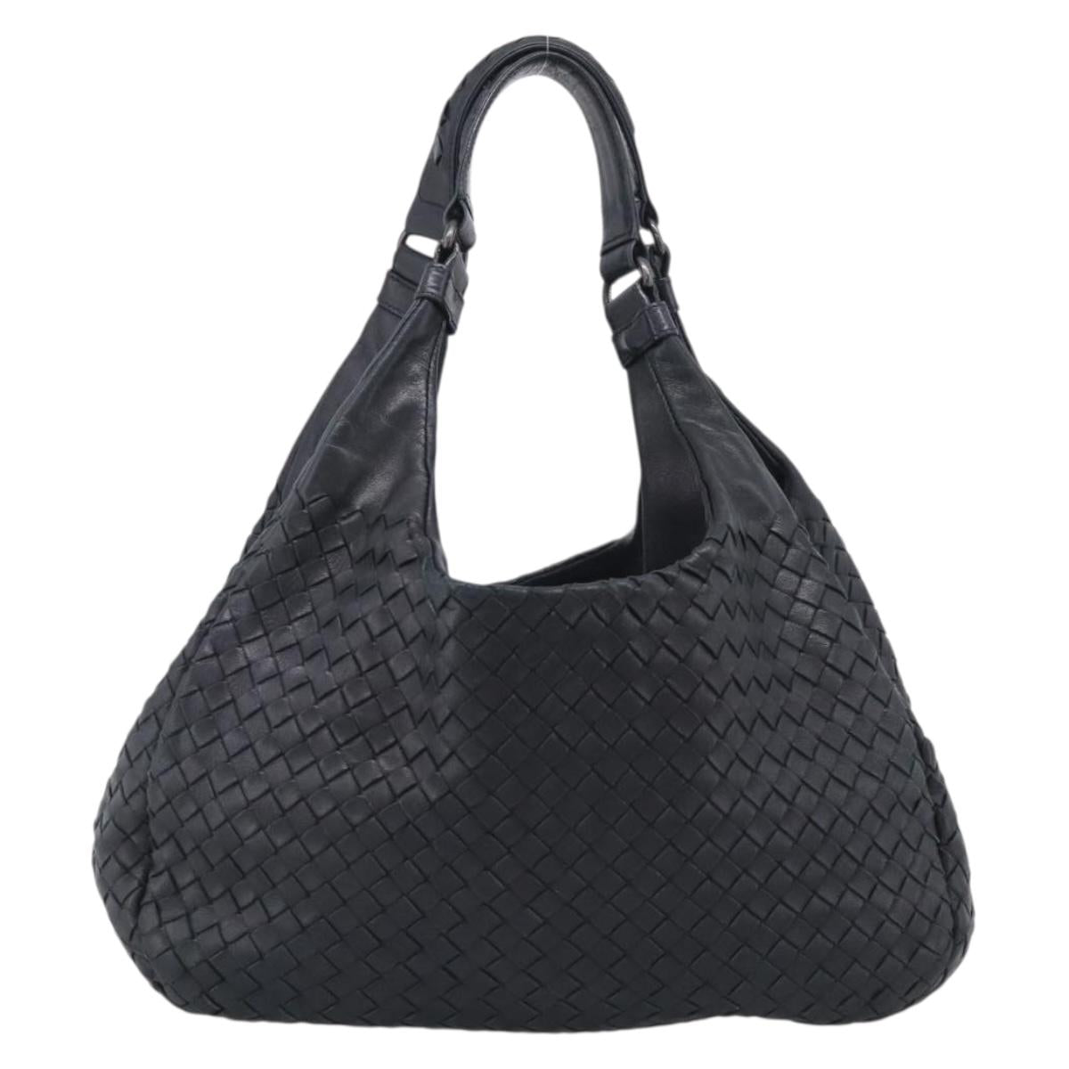 Bottega Veneta INTRECCIATO Hobo Shoulder Bag Leather Black Auth 211546V