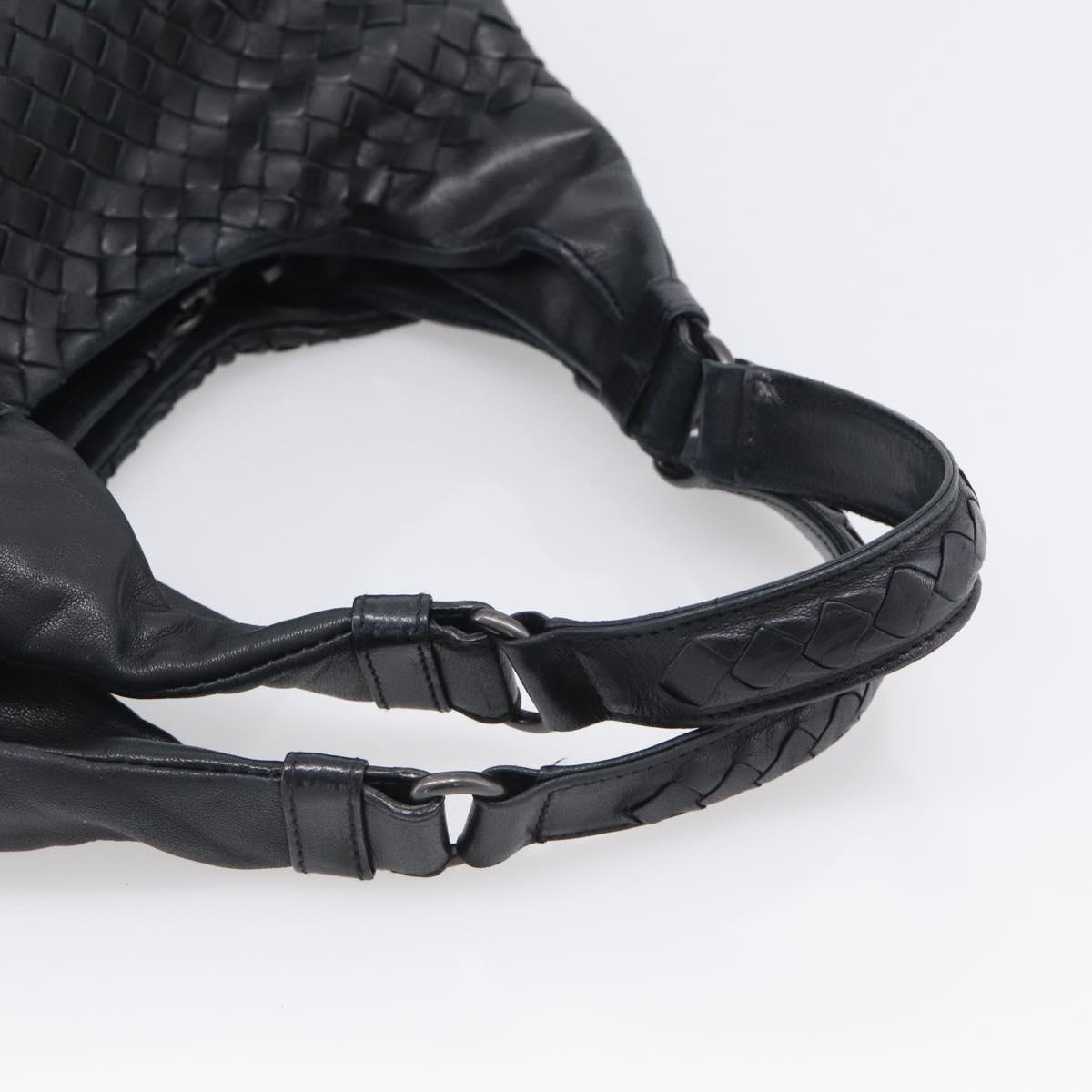 Bottega Veneta INTRECCIATO Hobo Shoulder Bag Leather Black Auth 211546V