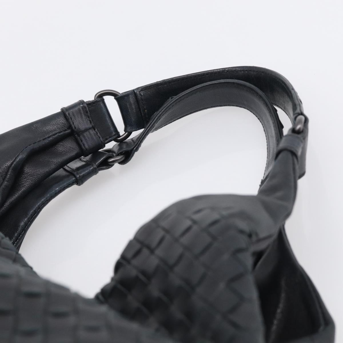 Bottega Veneta INTRECCIATO Hobo Shoulder Bag Leather Black Auth 211546V