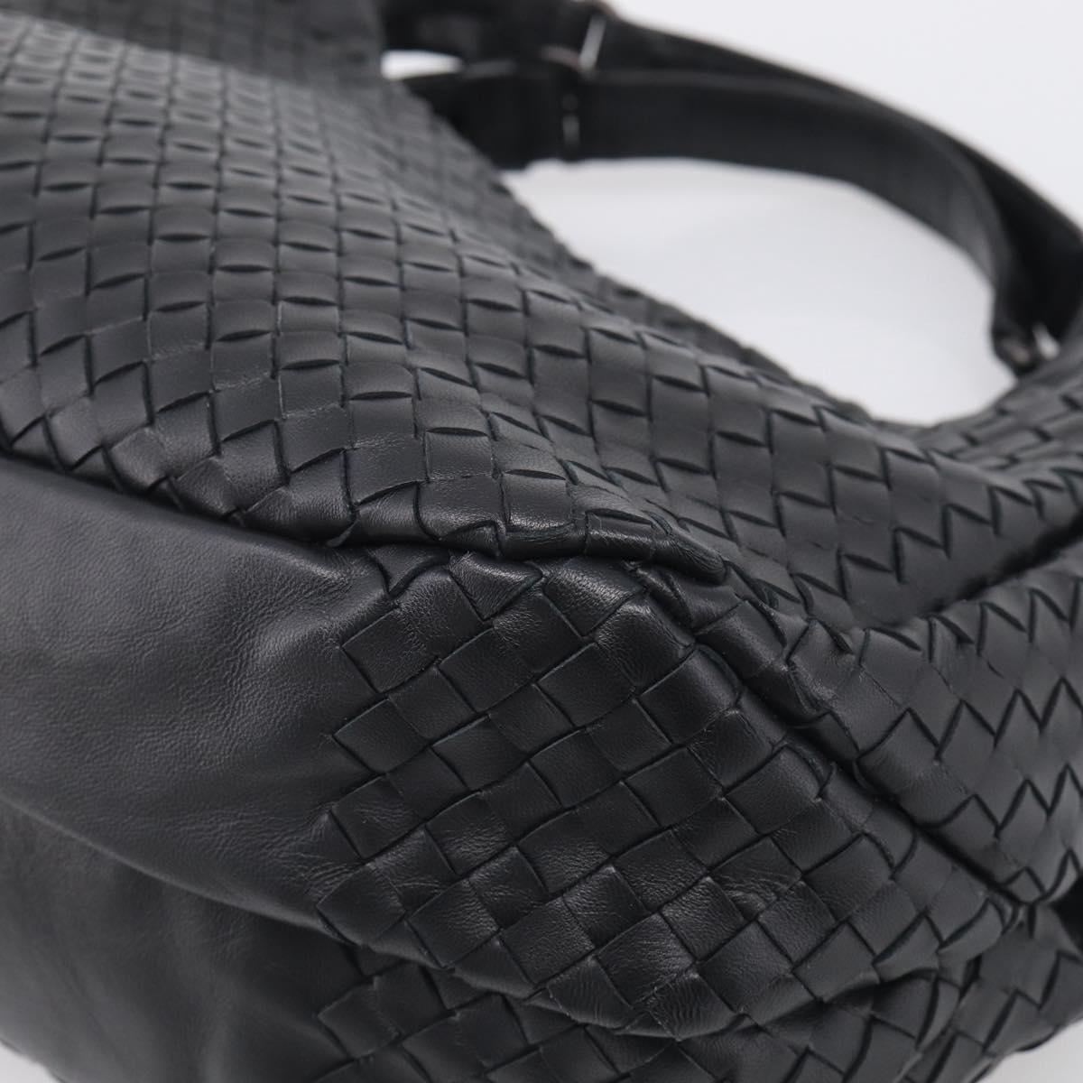 Bottega Veneta INTRECCIATO Hobo Shoulder Bag Leather Black 125787 Auth 211547SAM