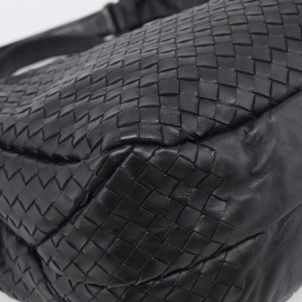 Bottega Veneta INTRECCIATO Hobo Shoulder Bag Leather Black 125787 Auth 211547SAM