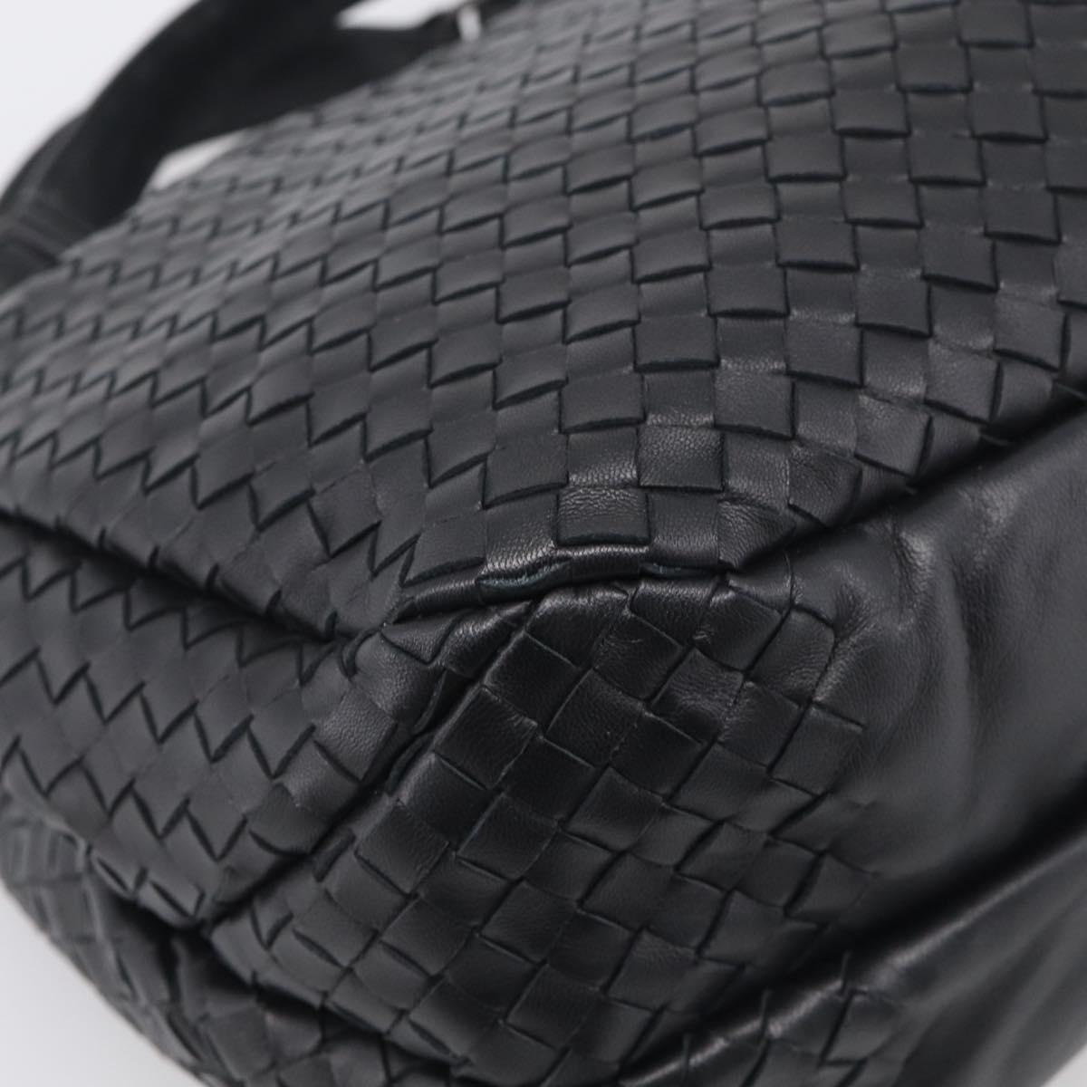 Bottega Veneta INTRECCIATO Hobo Shoulder Bag Leather Black 125787 Auth 211547SAM