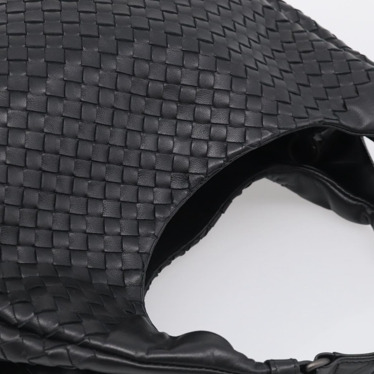 Bottega Veneta INTRECCIATO Hobo Shoulder Bag Leather Black 125787 Auth 211547SAM