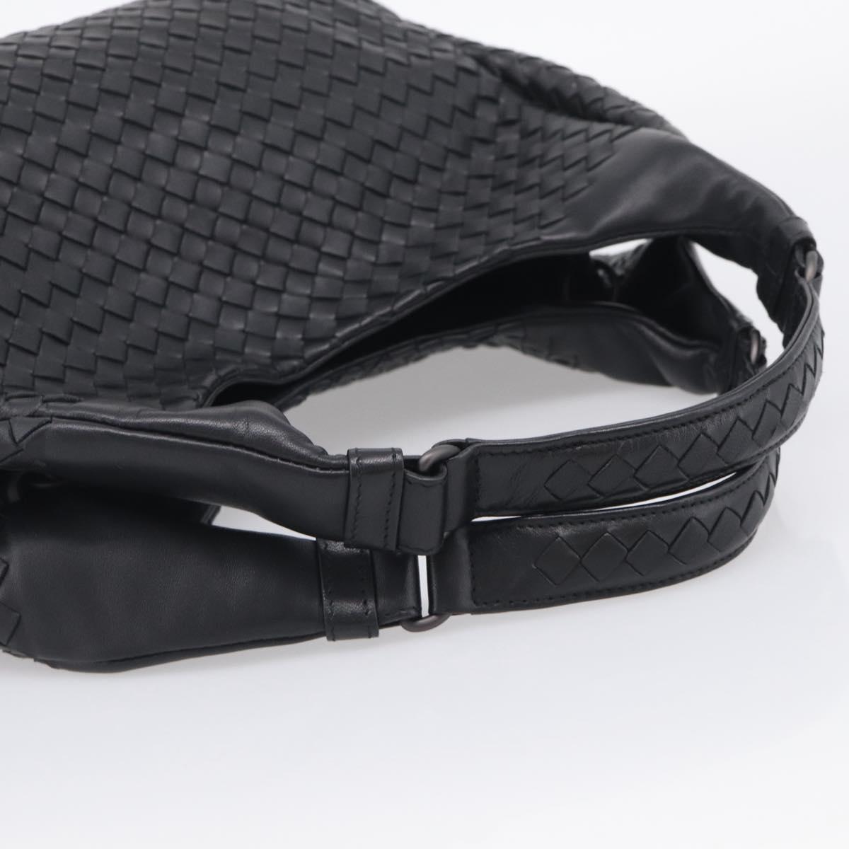 Bottega Veneta INTRECCIATO Hobo Shoulder Bag Leather Black 125787 Auth 211547SAM