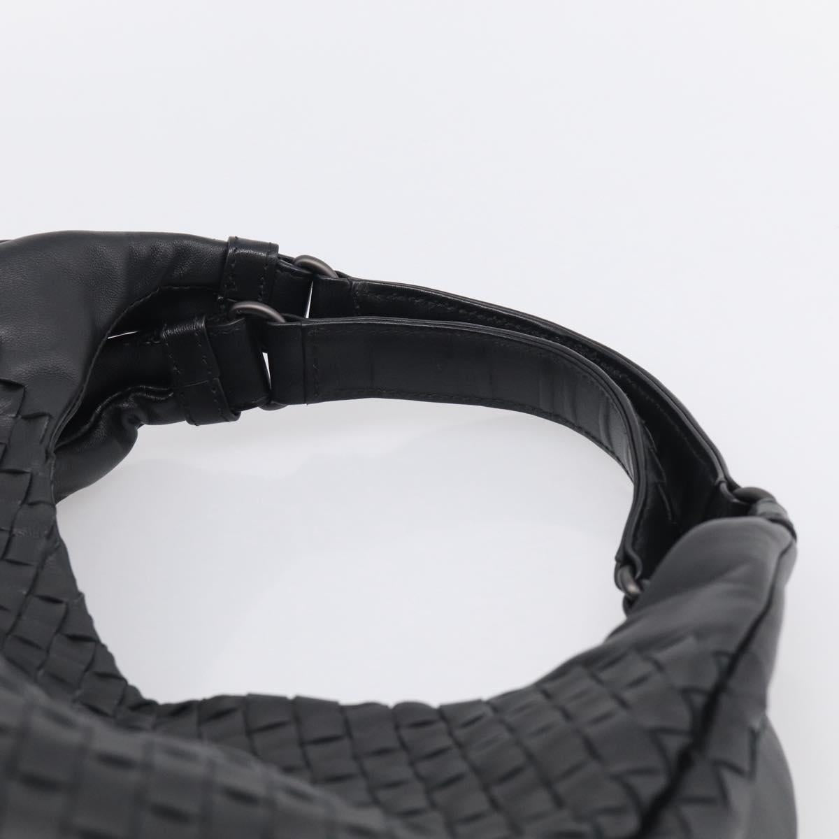 Bottega Veneta INTRECCIATO Hobo Shoulder Bag Leather Black 125787 Auth 211547SAM
