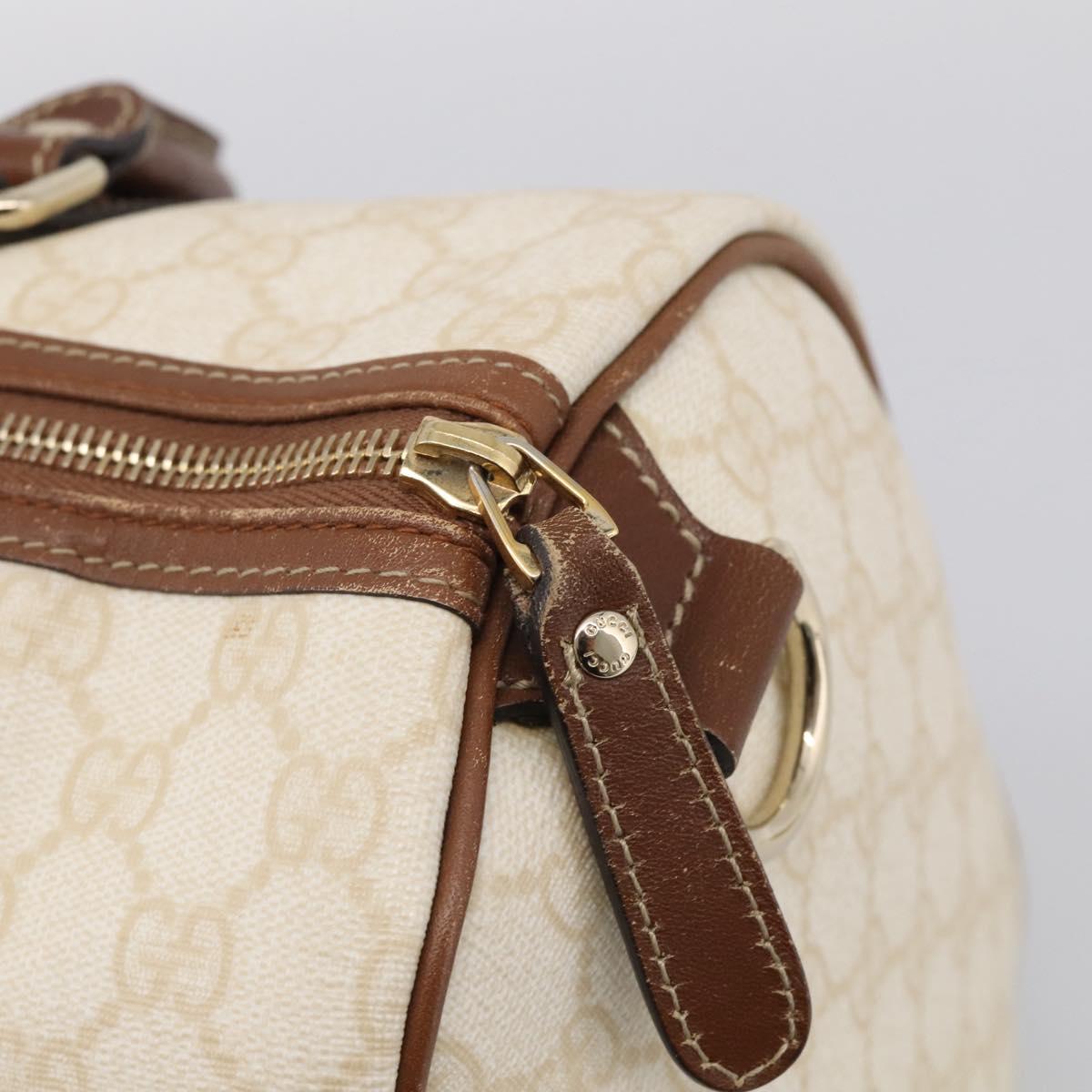 GUCCI GG Supreme Boston Bag PVC Ivory Gold Tone 193603 Auth 211552A