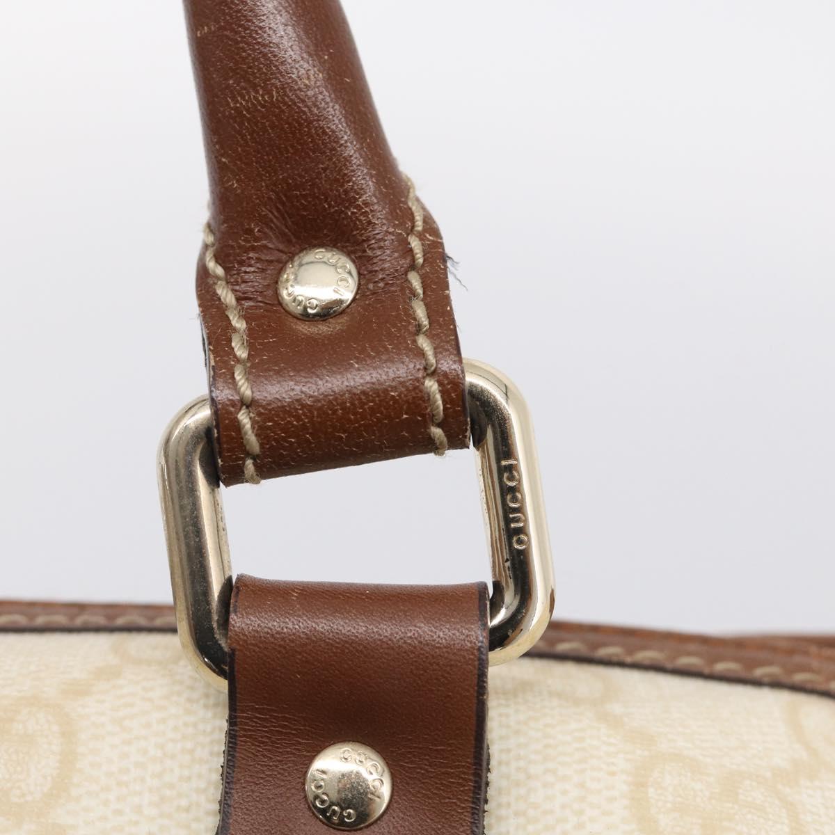 GUCCI GG Supreme Boston Bag PVC Ivory Gold Tone 193603 Auth 211552A