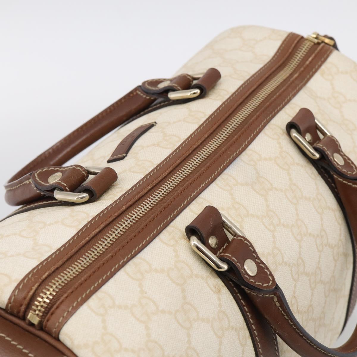 GUCCI GG Supreme Boston Bag PVC Ivory Gold Tone 193603 Auth 211552A
