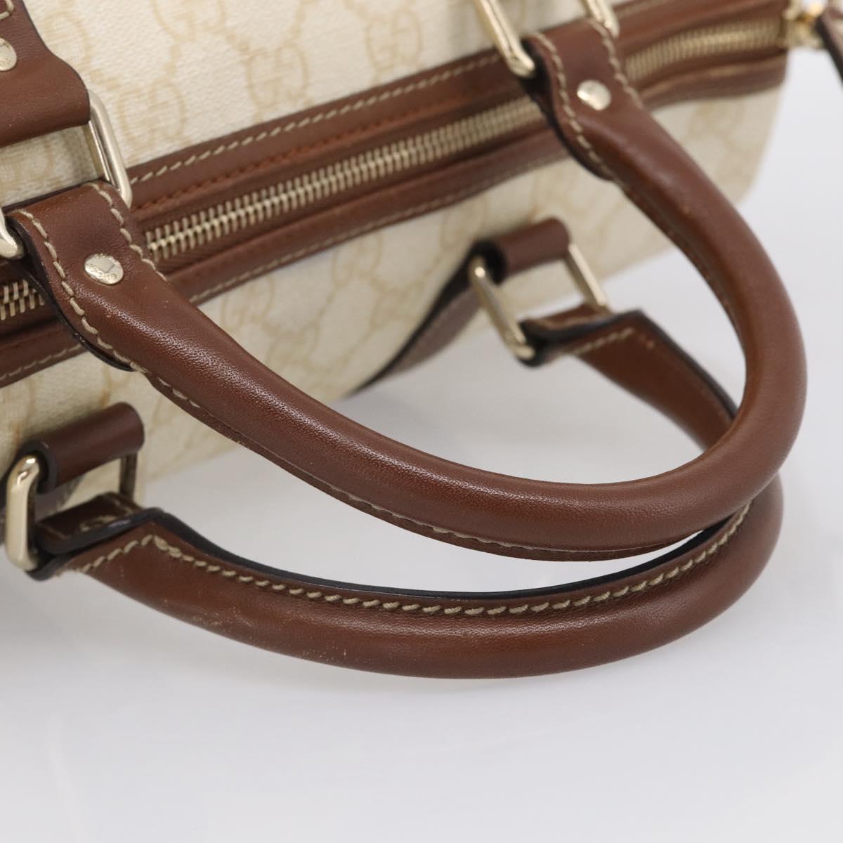 GUCCI GG Supreme Boston Bag PVC Ivory Gold Tone 193603 Auth 211552A