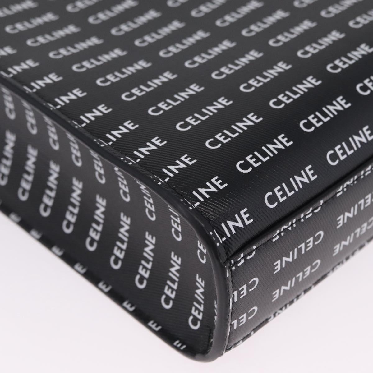 CELINE Mini Vertical Cabas Hand Bag PVC 2way Black Gold Auth 211607M
