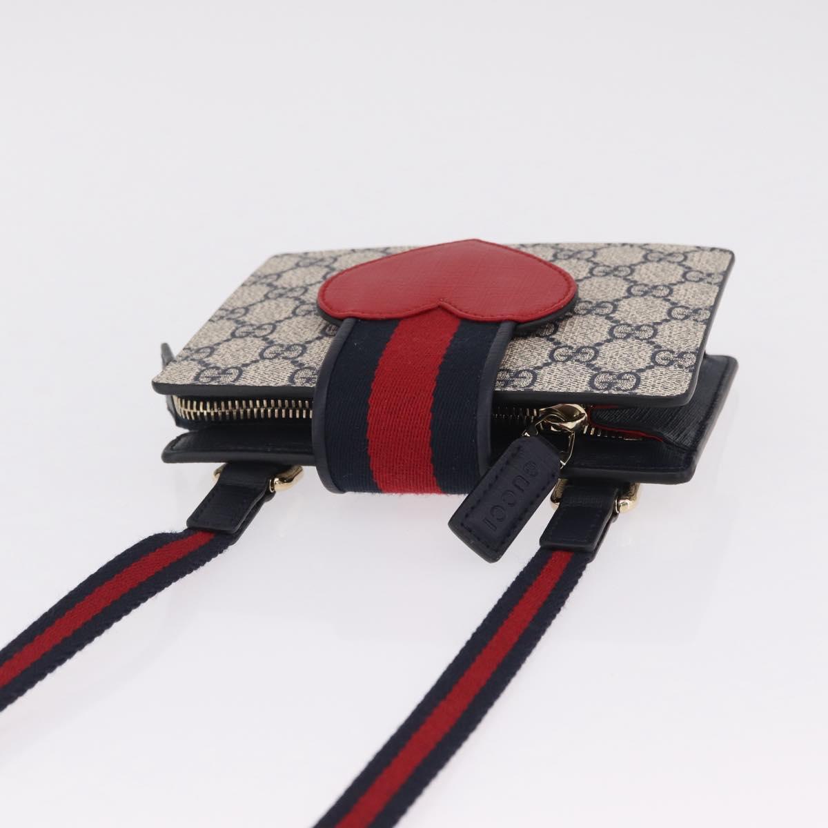 GUCCI Children's GG Supreme Sherry Line Bag PVC Navy Gold 793830 Auth 211611V