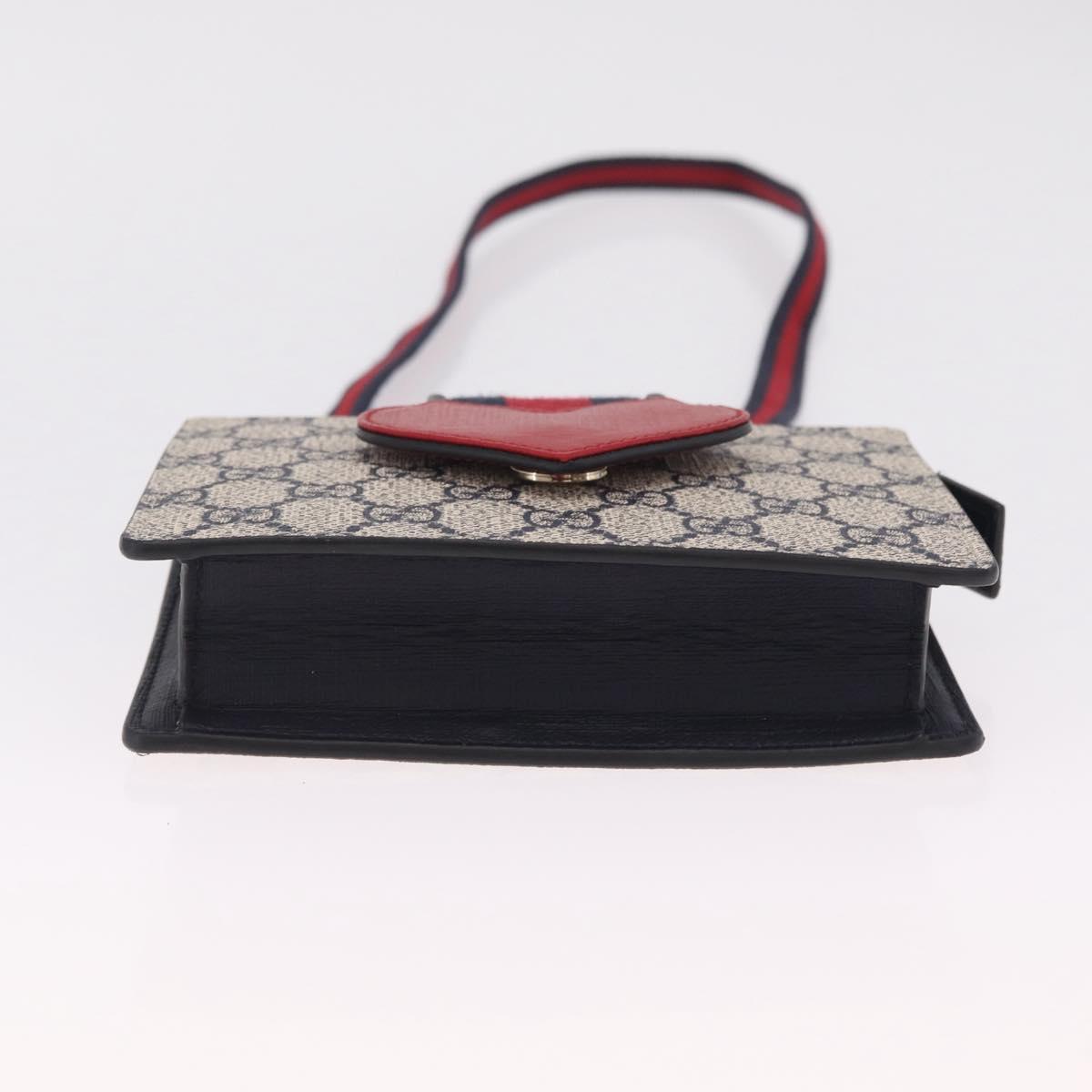 GUCCI Children's GG Supreme Sherry Line Bag PVC Navy Gold 793830 Auth 211611V