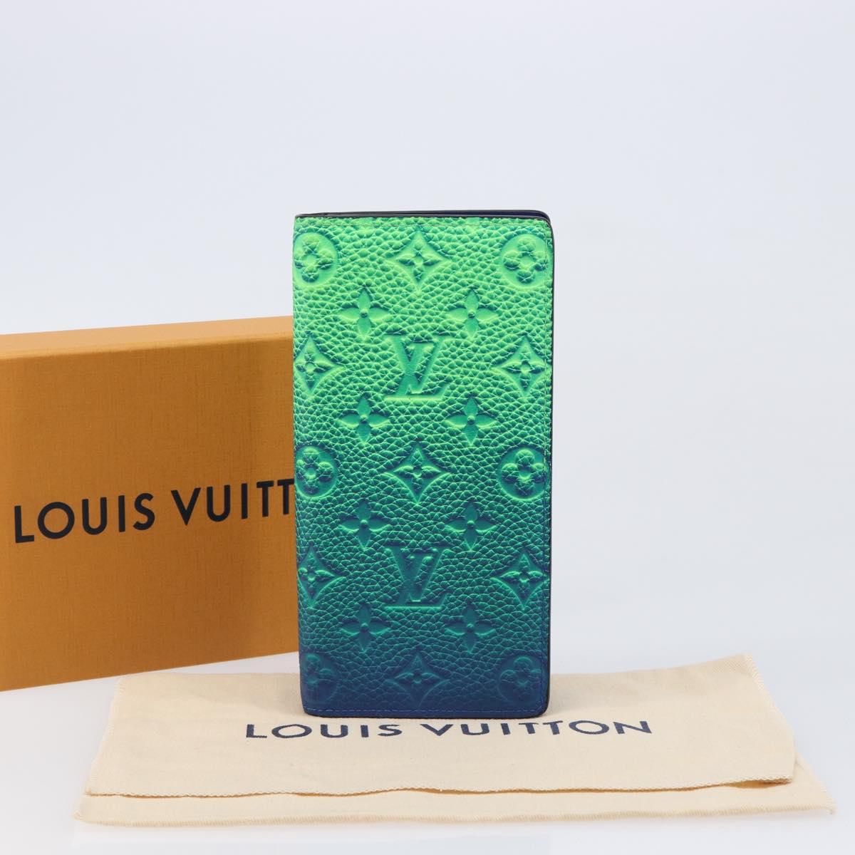 LOUIS VUITTON Taurillon Illusion Portefeuille Plaza Wallet M81255 Auth 211655SAM